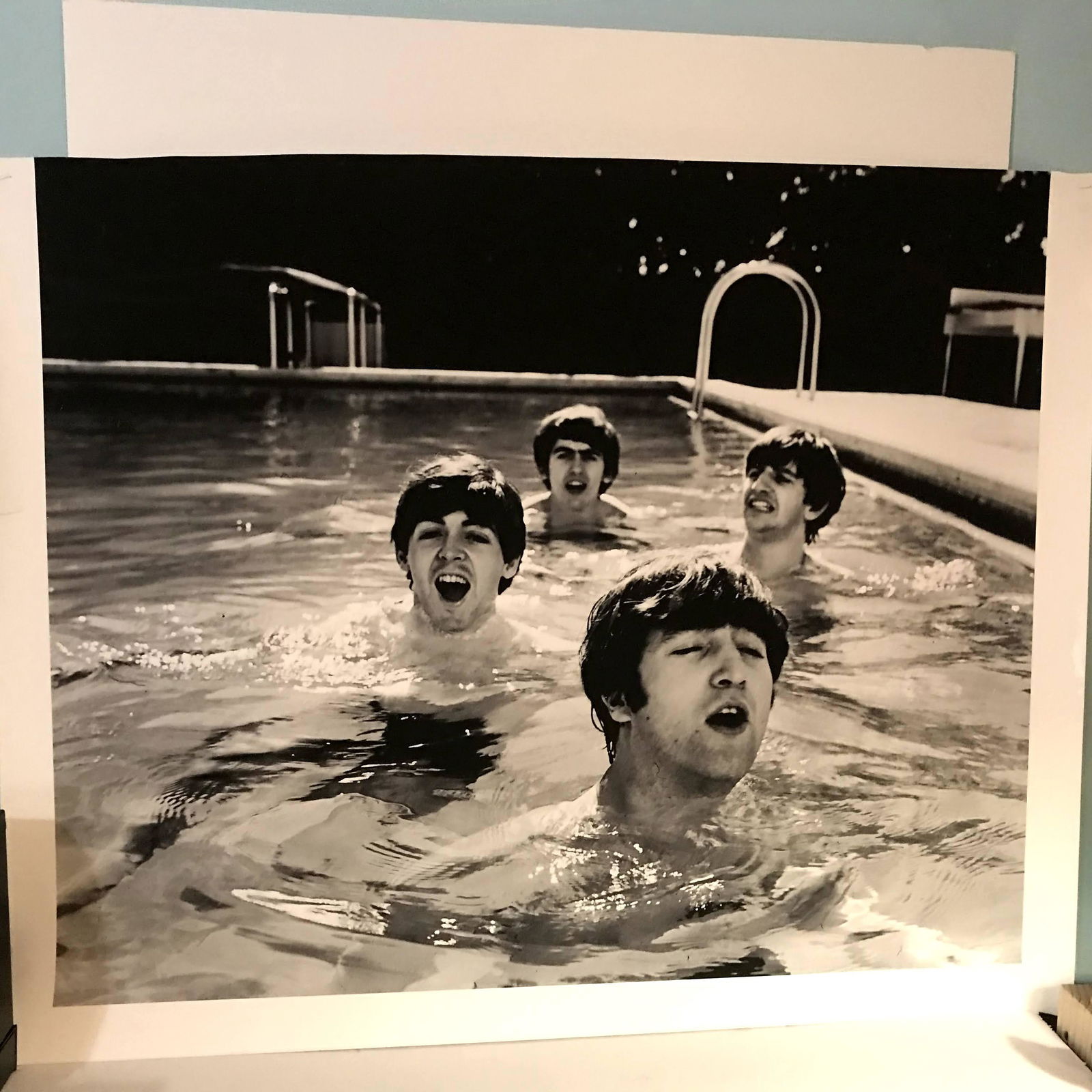 Large Vintage Beatles Wall Poster 44 X 34 1/2 (1 of 3)