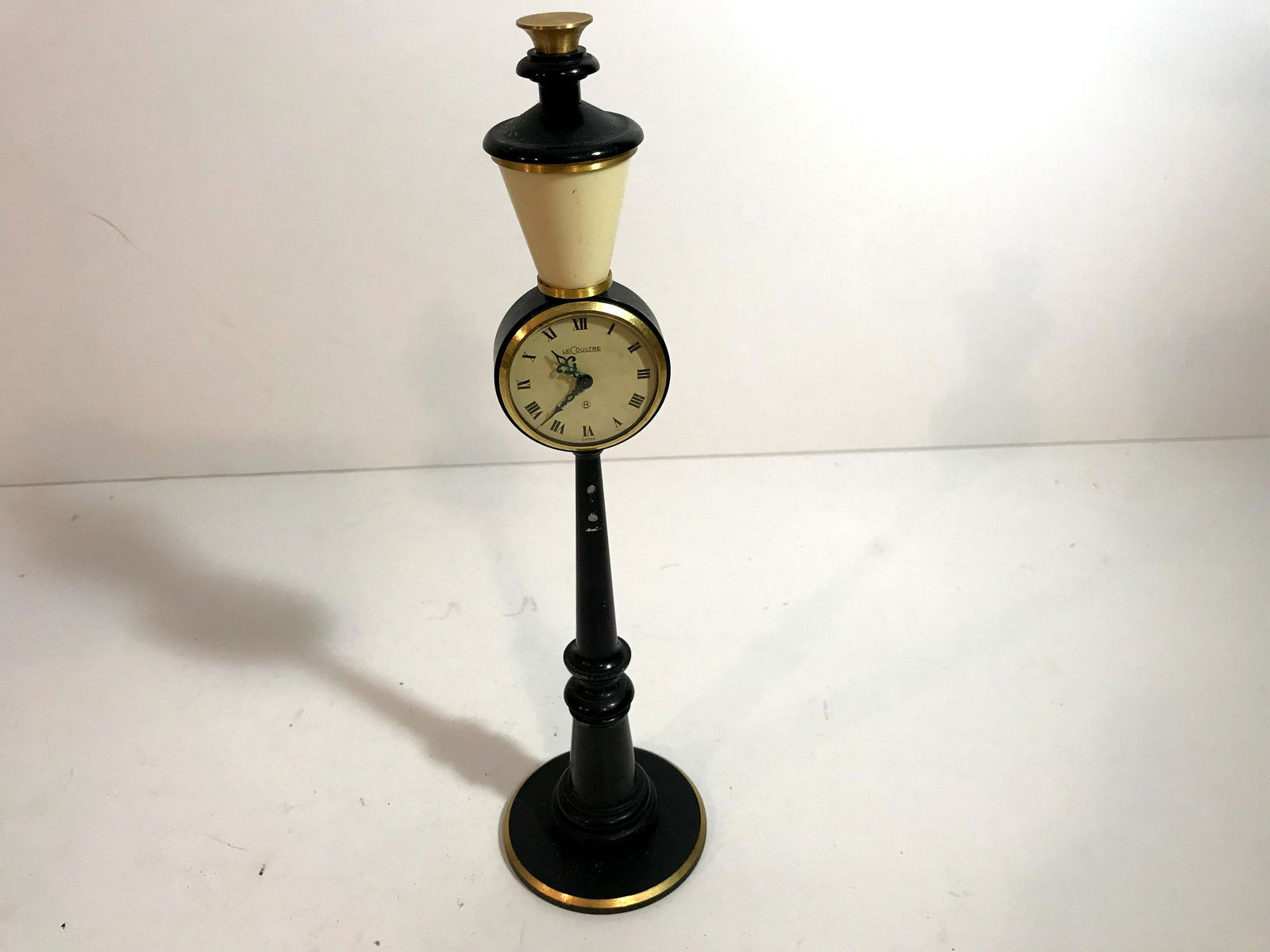 lecoultre 8 day street light mantle clock: lecoultre rue de la paix 8 day street light lamp post mantle clock Please view all photos as they are part of the description and condition of this Item, Feel free to contact me with questions or pict