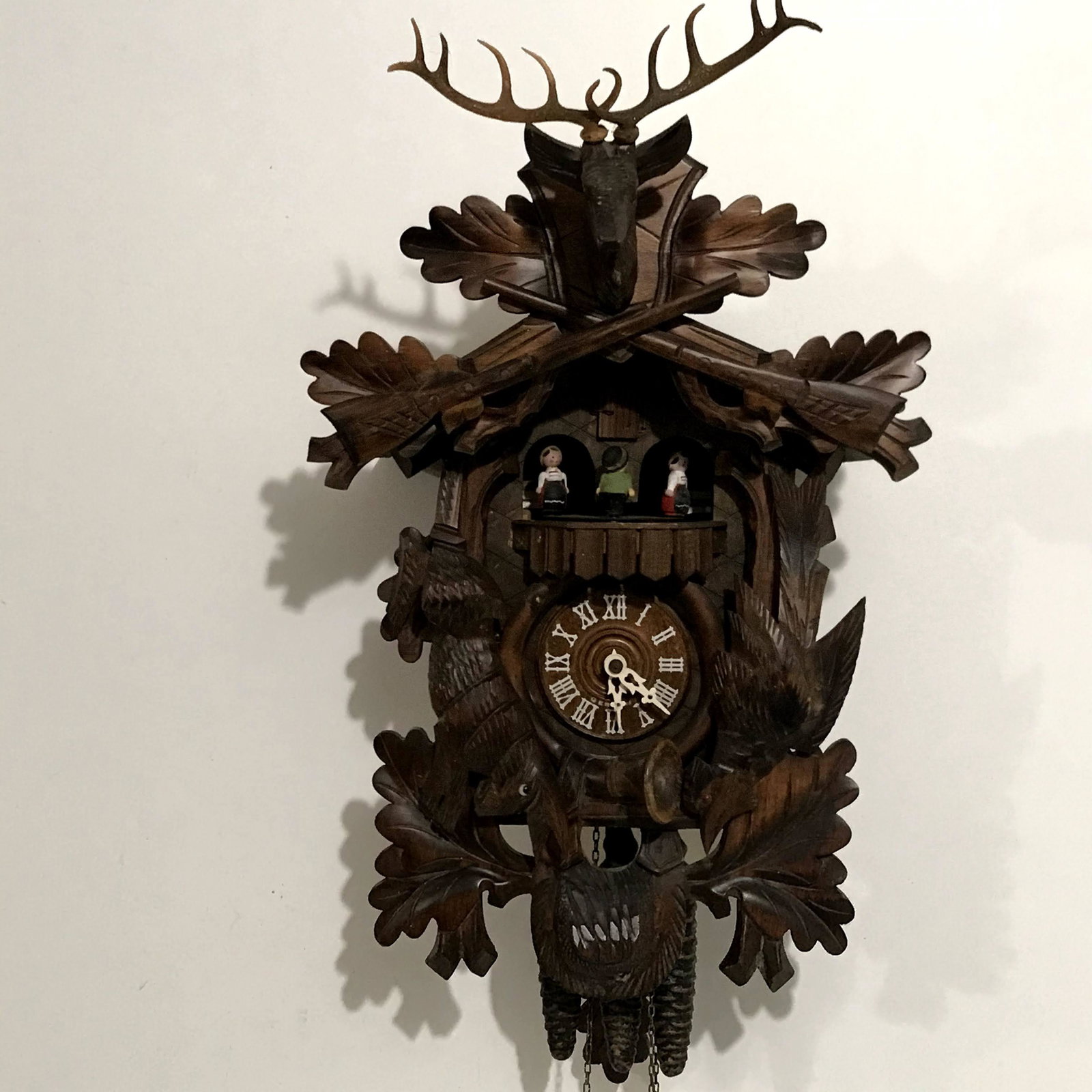 Vintage German Made Cuckoo Clock With Swiss Music: Vintage German Made Cuckoo Clock With Swiss Music Movement Please view all photos as they are part of the description and condition of this Item, Feel free to contact me with questions or picture requ