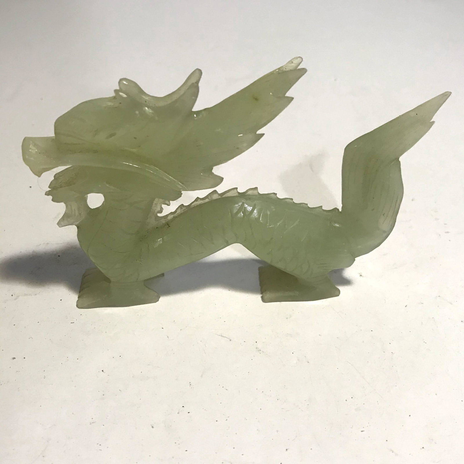 Chinese Exquisite Handmade Dragon Hetian jade Statue: Chinese Exquisite Handmade Dragon Hetian jade Statue Please view all photos as they are part of the description and condition of this Item, Feel free to contact me with questions or picture requests U