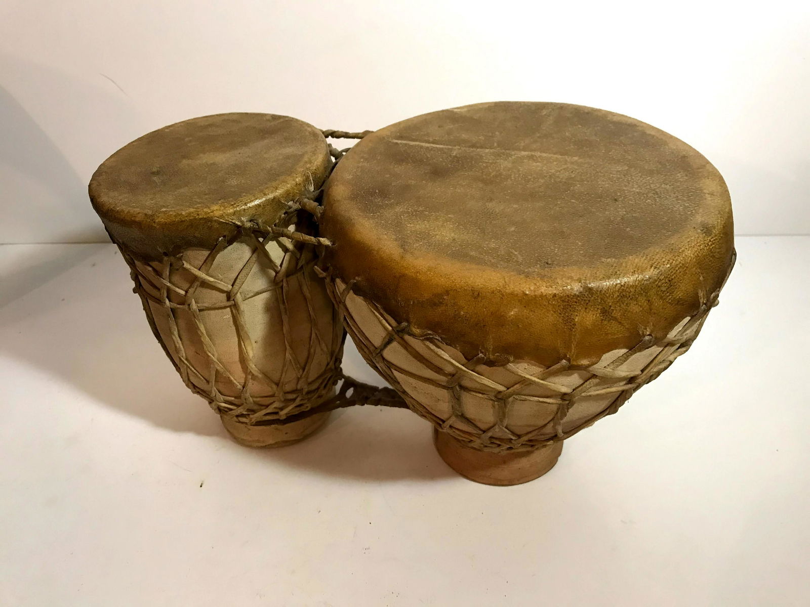 Moroccan Bongos Authentic Drums Percussion: Vintage ceramic bongos Please view all photos as they are part of the description and condition of this Item, Feel free to contact me with questions or picture requests Used Item AS IS