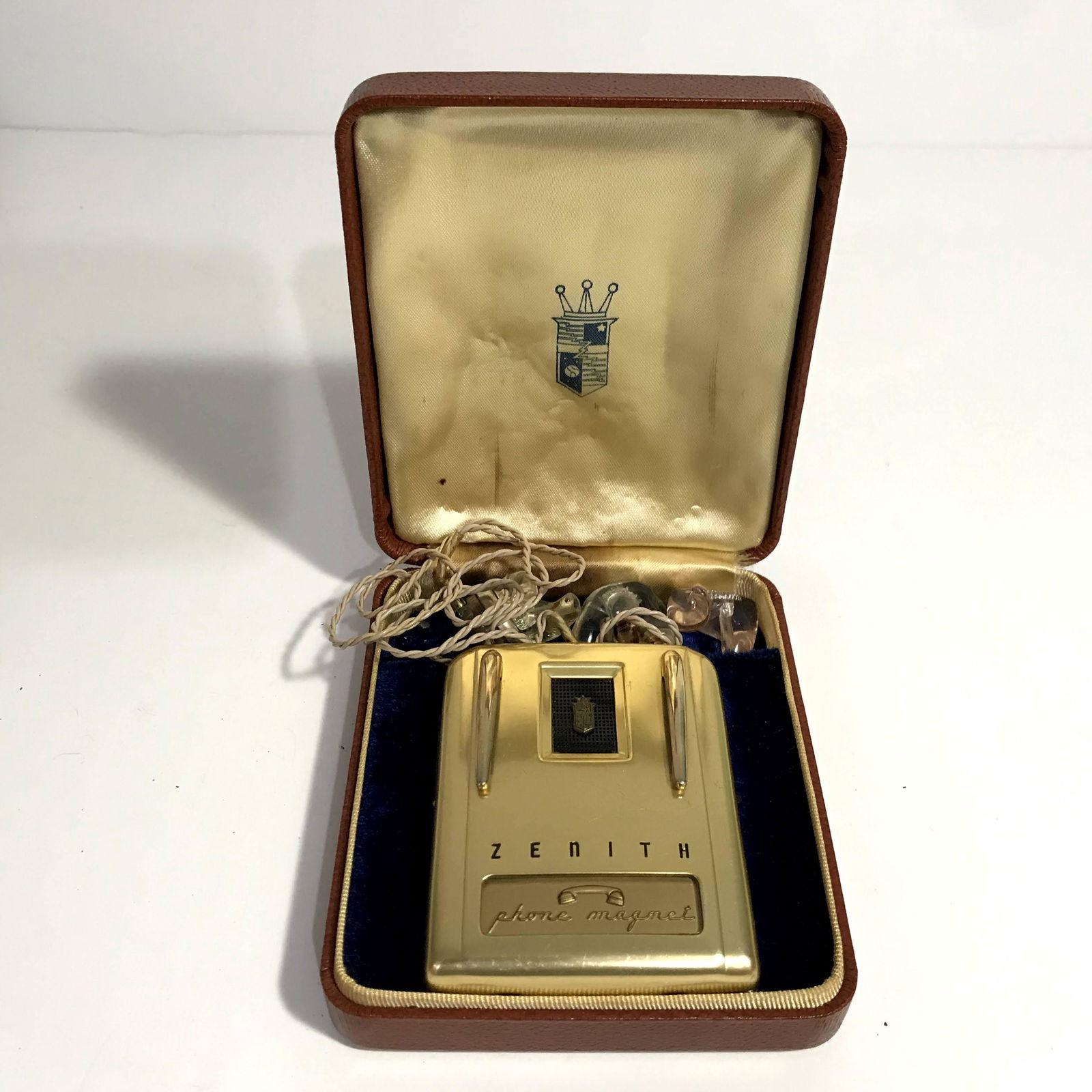 Vintage gold Zenith Phone: VINTAGE Zenith Royal Phone Magnet Hearing Aid Untested. Please view all photos as they are part of the description and condition of this Item, Feel free to contact me with questions or picture request