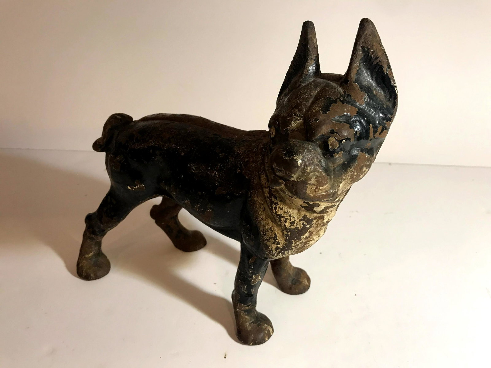 Cast Iron Bull Dog Boston Terrier Boxer Doorstop: Cast Iron Bull Dog Boston Terrier Boxer Doorstop Heavy Please view all photos as they are part of the description and condition of this Item, Feel free to contact me with questions or picture requests