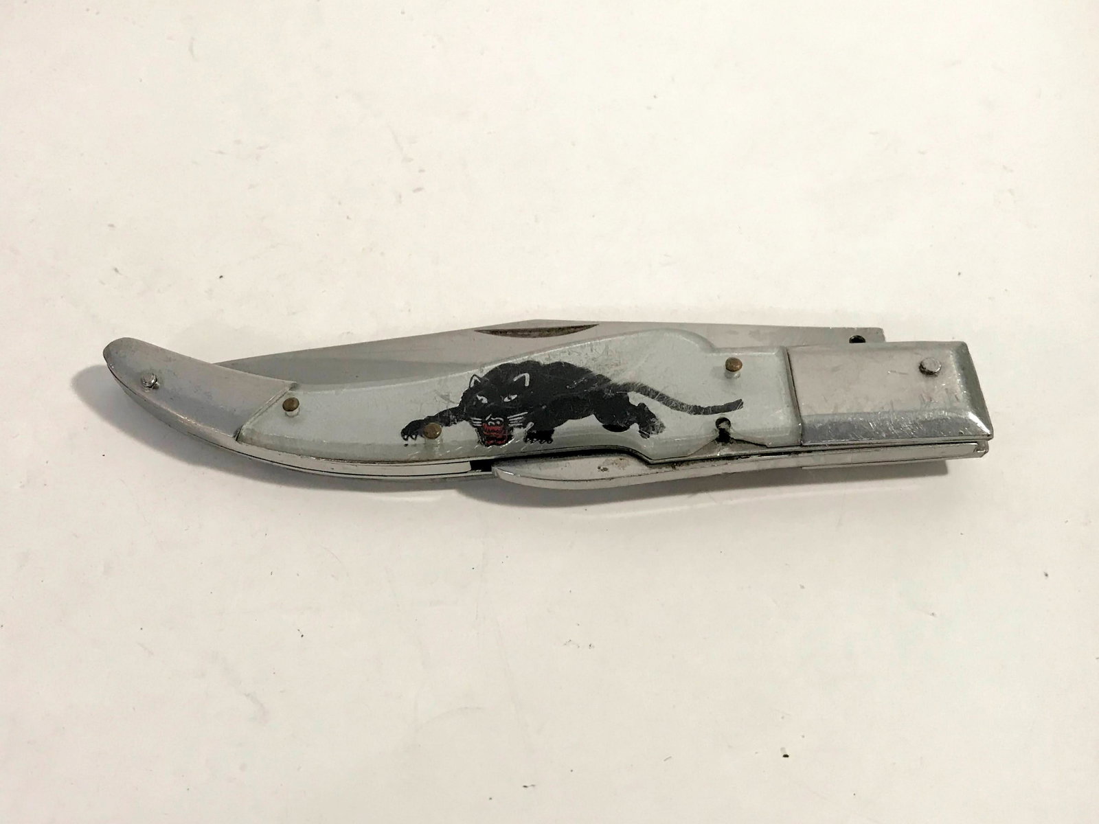 Vintage Rare 1960s ÃƒÂ¢Ã‚Â€Ã‚ÂœBLACK: Vintage Rare 1960s ÃƒÂ¢Ã‚Â€Ã‚ÂœBLACK PANTHERS”Party JAPAN MADE knife missing the guard Please view all photos as they are part of the description and condition of this Item, Feel 