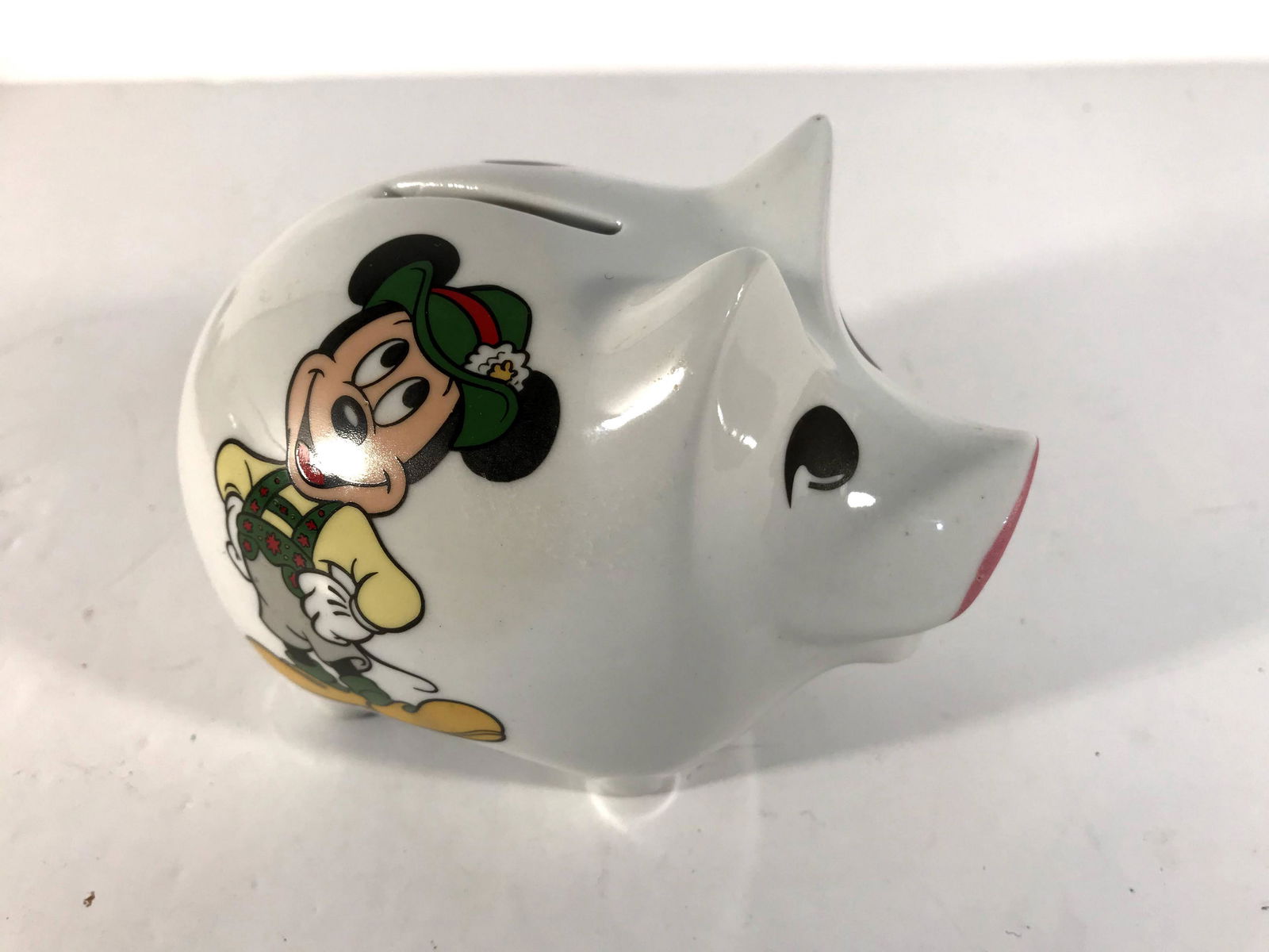 Vintage Porcelain Mickey Mouse Pig Made in W. Germany: Vintage Porcelain Mickey Mouse Pig Made in W. Germany Disney Reutter 6X4 Please view all photos as they are part of the description and condition of this Item, Feel free to contact me with questions o