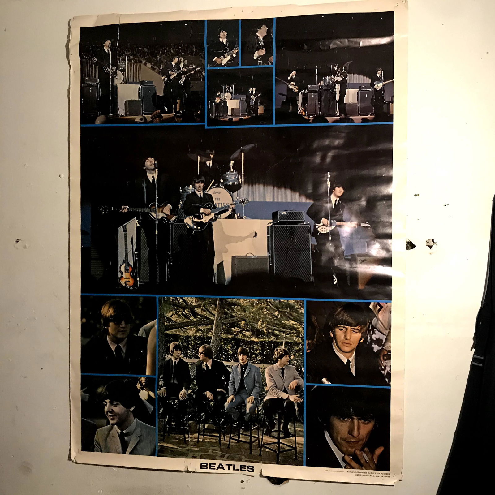 THE BEATLES Huge Vintage 1976 Collage POSTER 42X57 (1 of 4)
