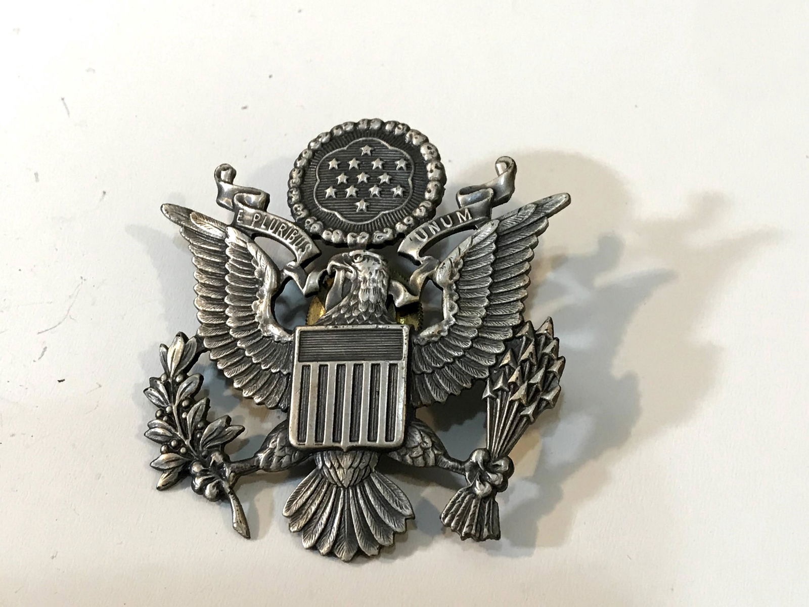 Vintage US Army Officer Military Hat Cap Eagle Insignia (1 of 4)