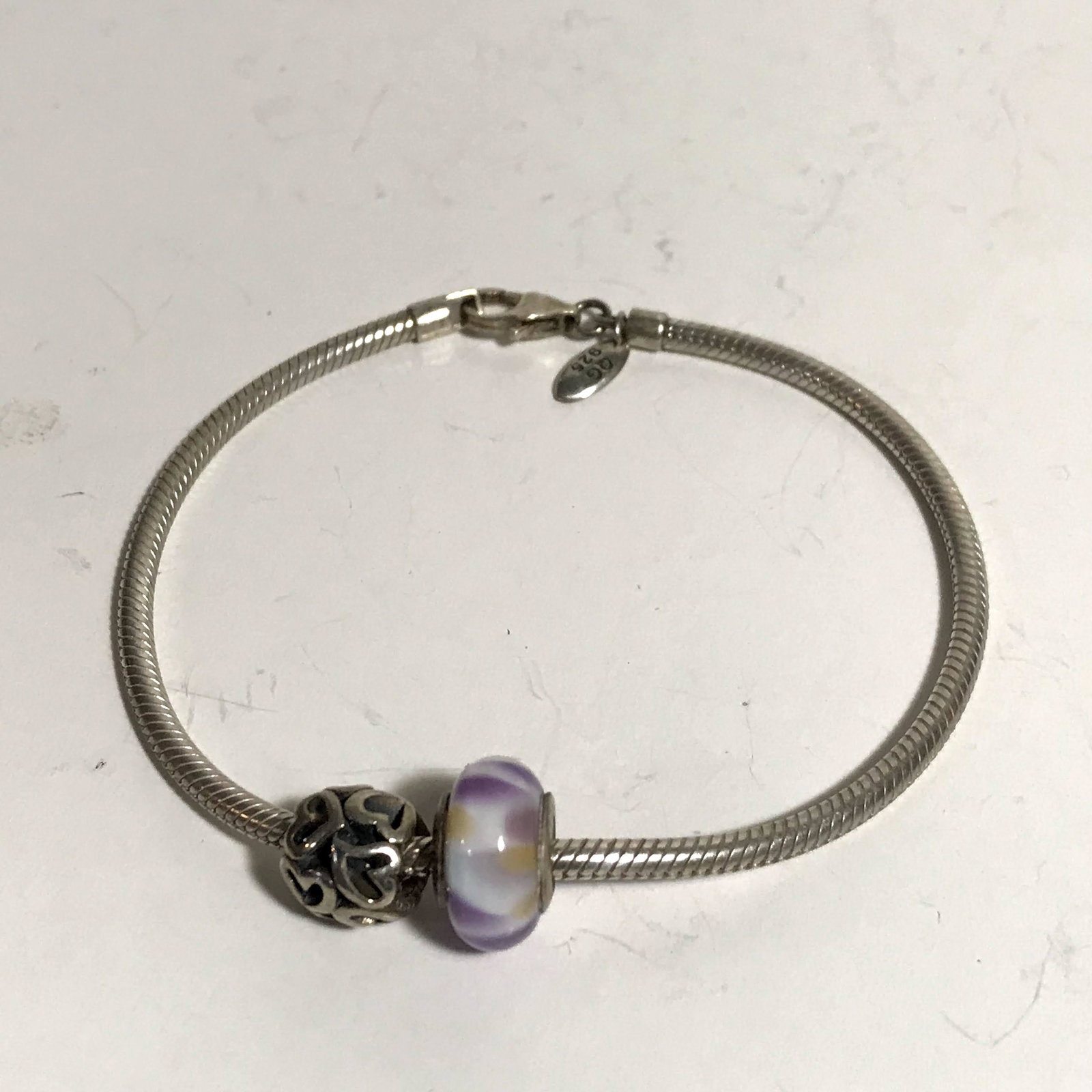 QG 925 Sterling Silver Charm Bracelet Charms Round (1 of 4)