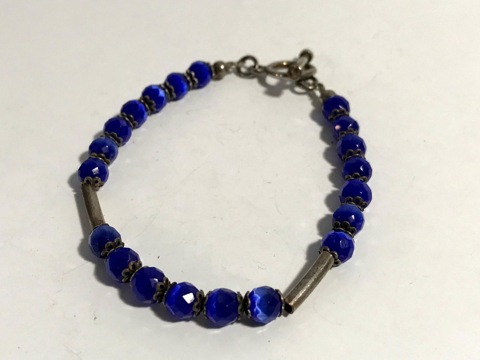 Vintage Beautiful Blue stone Sterling silver Bracelet (1 of 4)