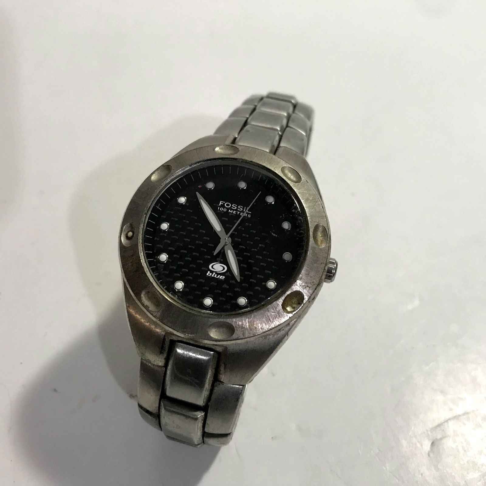 Vintage Fossil Blue AM-3287 Quartz 100 Meters Water (1 of 4)