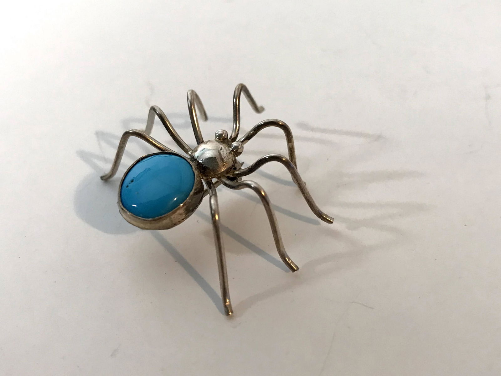 Sterling Silver 925 Sleeping Beauty Turquoise Spider (1 of 5)