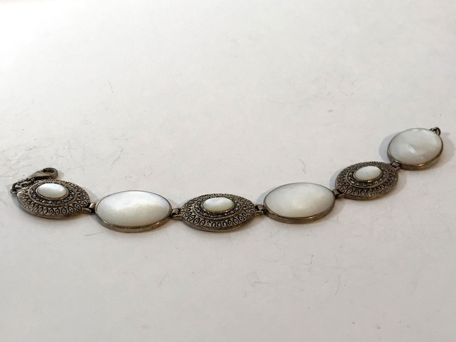 Vintage Solid sterling silver 925 mother of pearl (1 of 4)