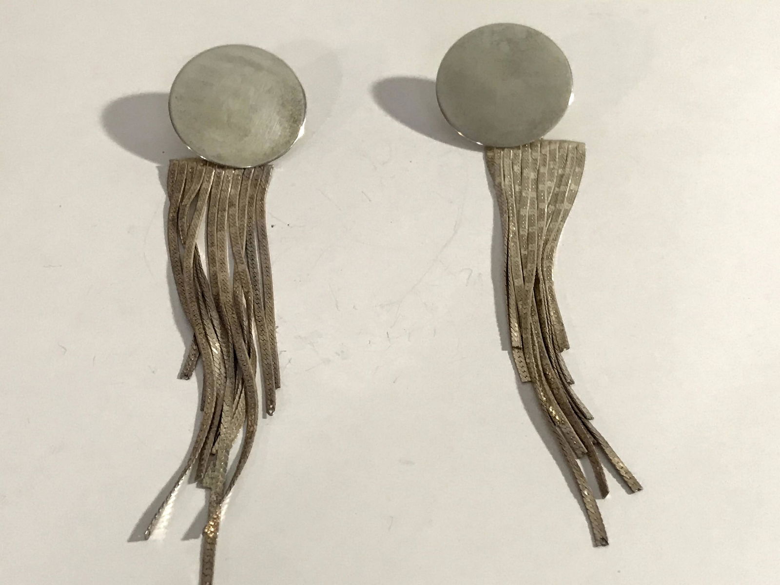 925 Sterling Silver Long Dangle Tassel Earrings 4 1/4" (1 of 5)