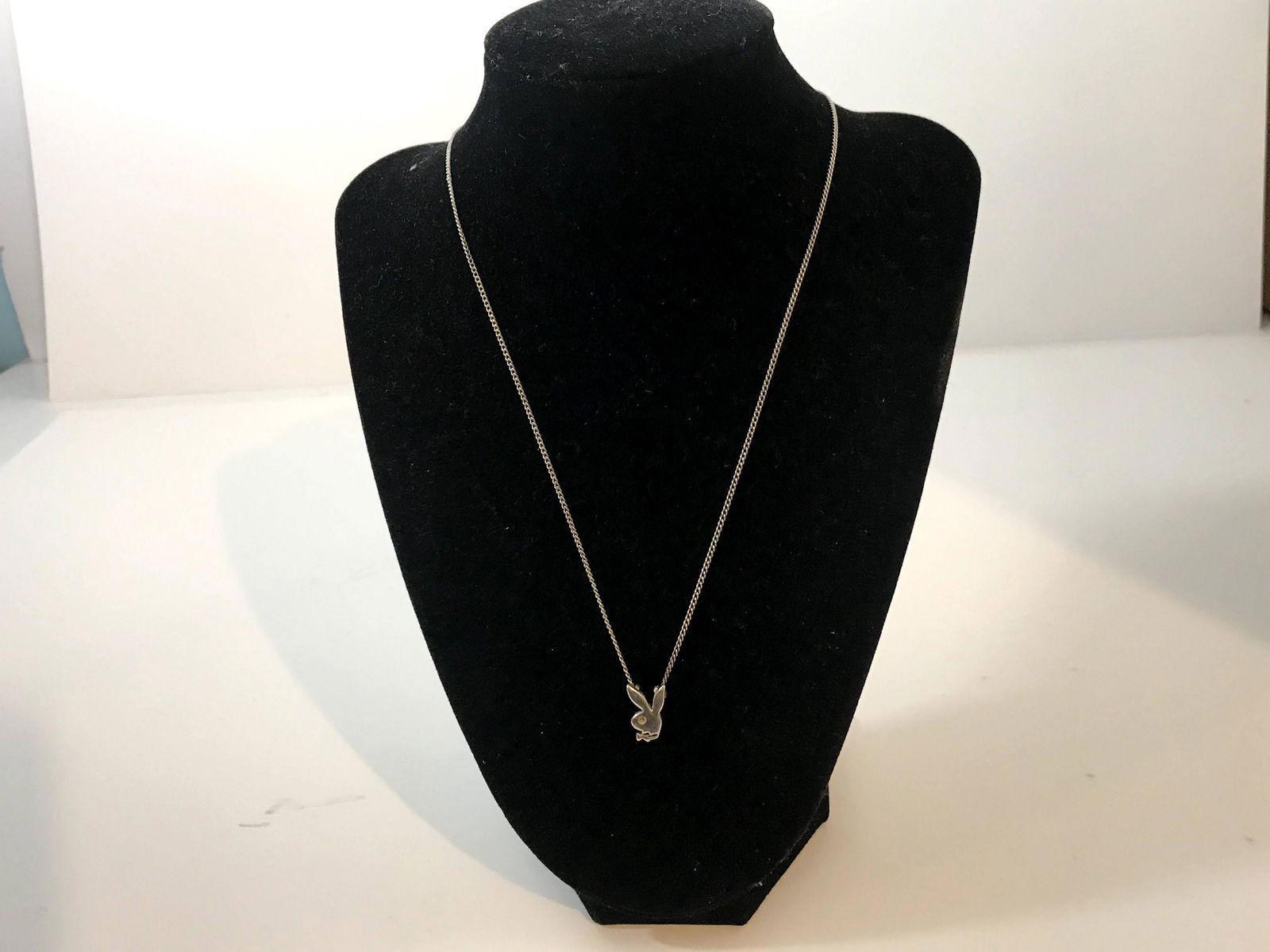 18" Sterling Silver 925 Playboy Box Chain Necklace with (1 of 4)