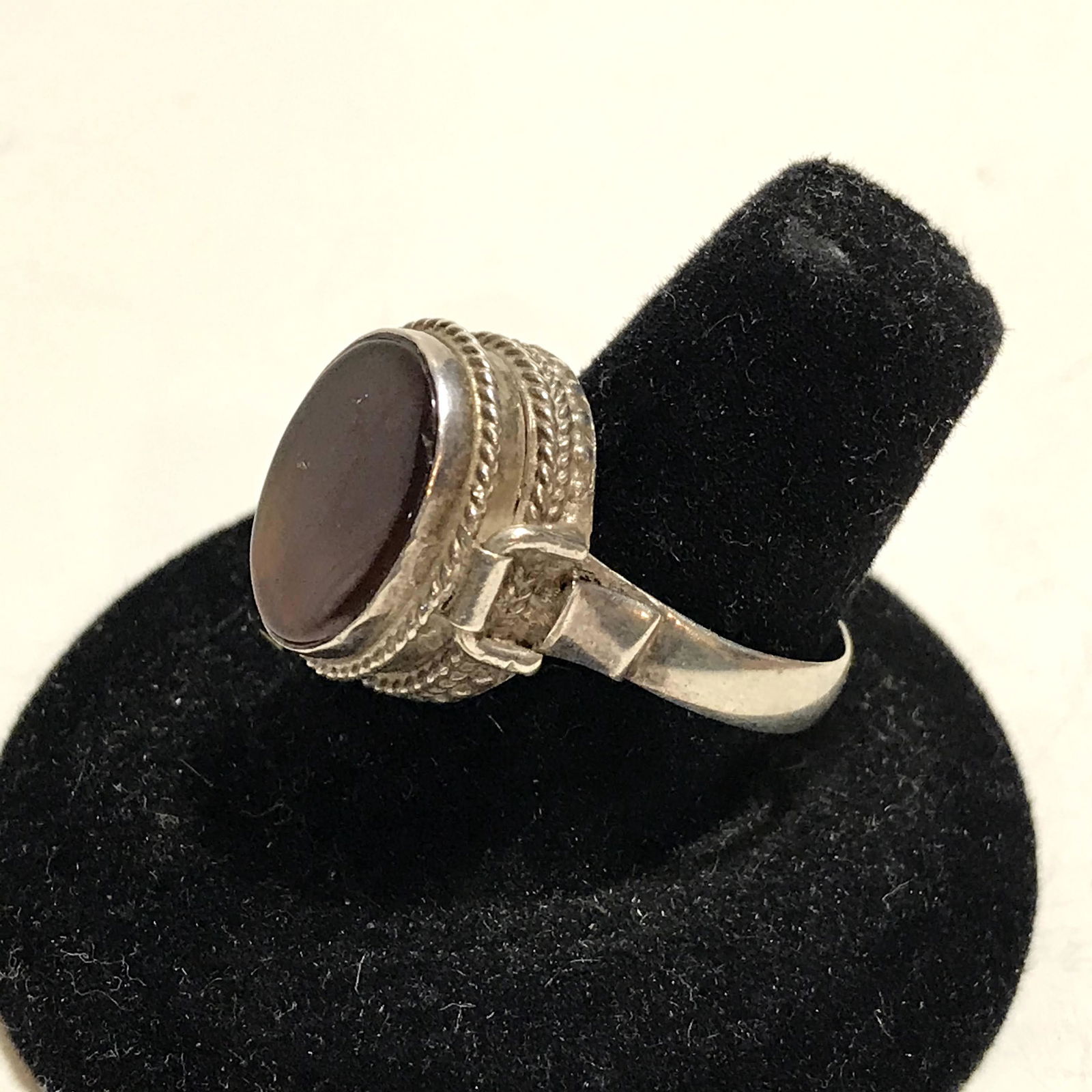 Mens Brown Yamni Aqeeq Ring 925 Sterling Silver (1 of 5)