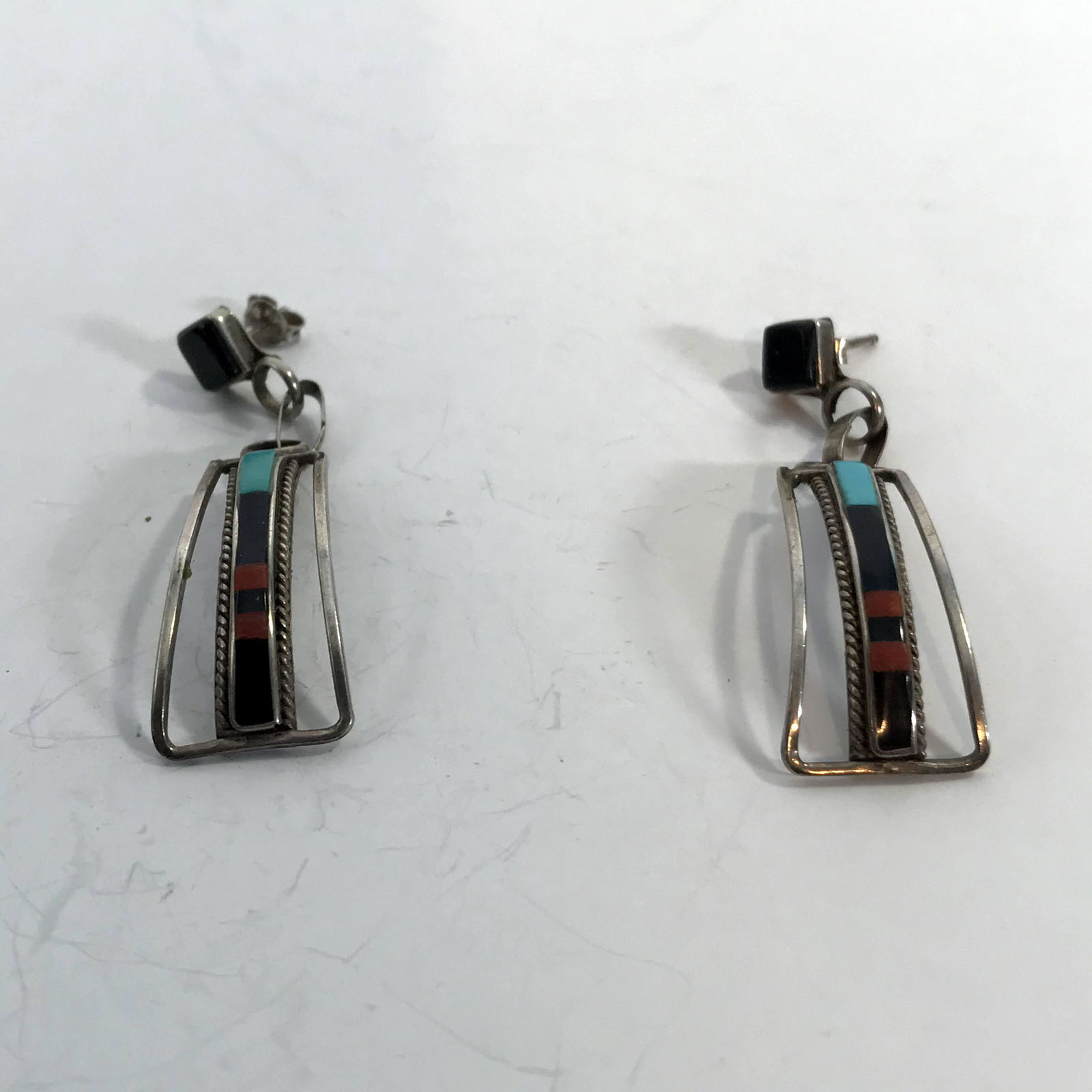 Native American Vtg Zuni Sterling Silver Turquoise (1 of 4)