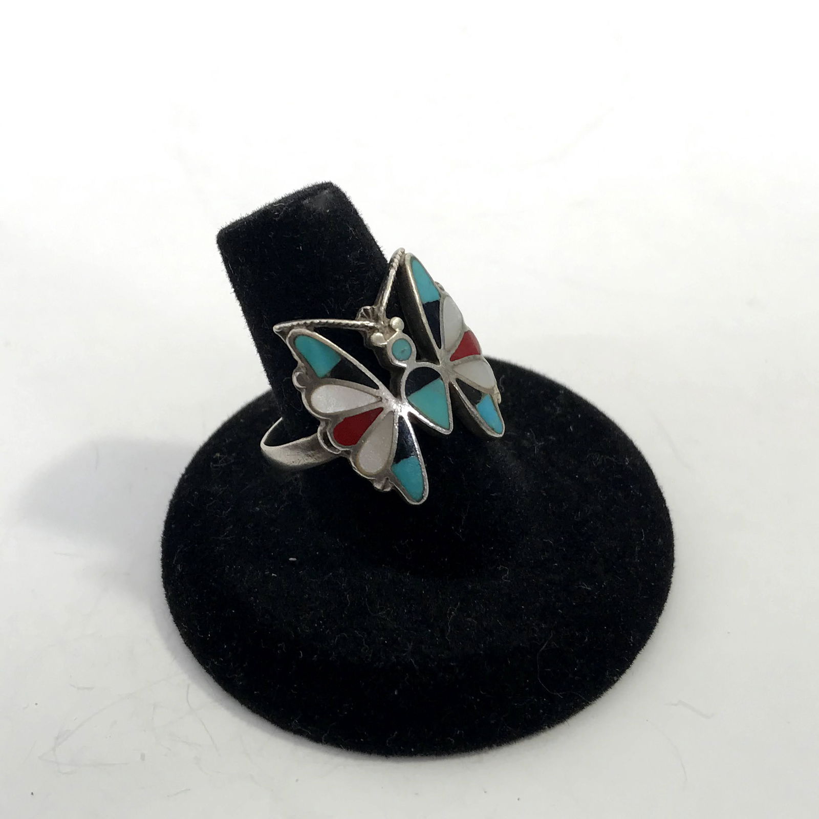 Vtg Native American Zuni Sterling Multi Stone Inlay (1 of 6)