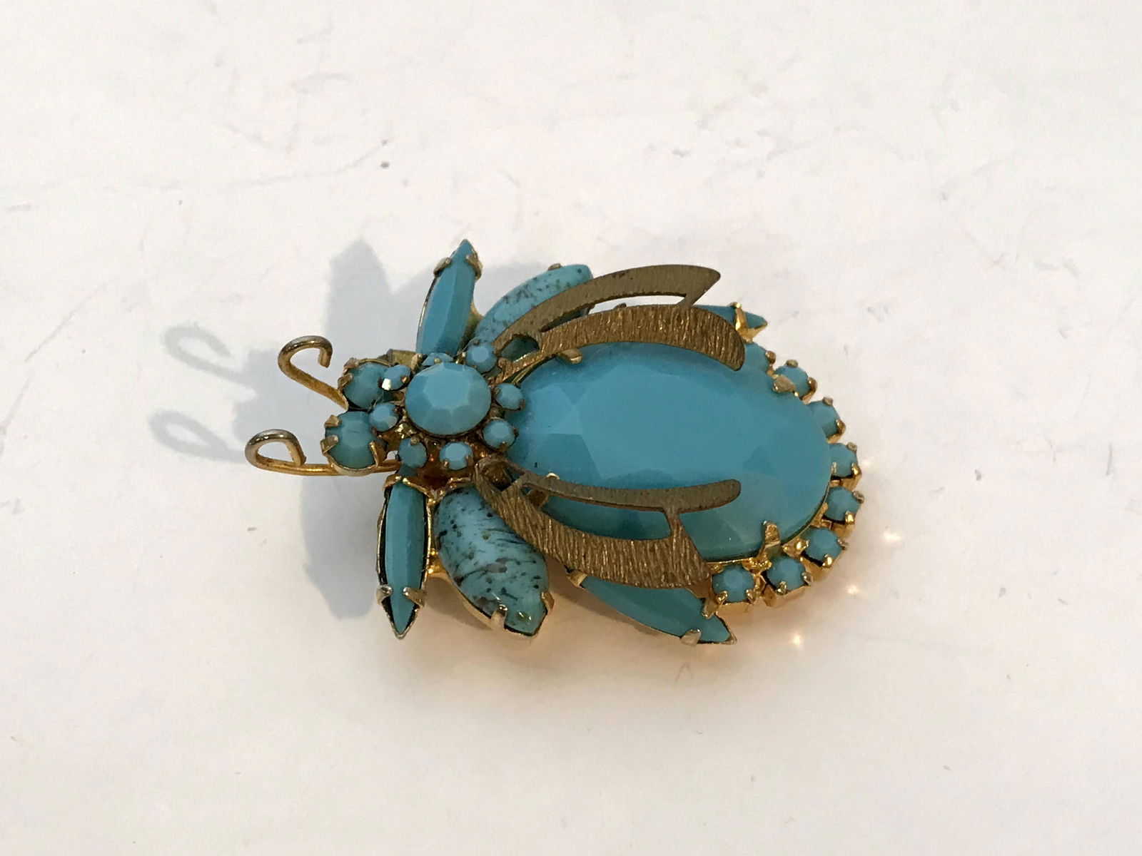 Vintage Colorful Blue/Green Rhinestone Bug Insect (1 of 7)