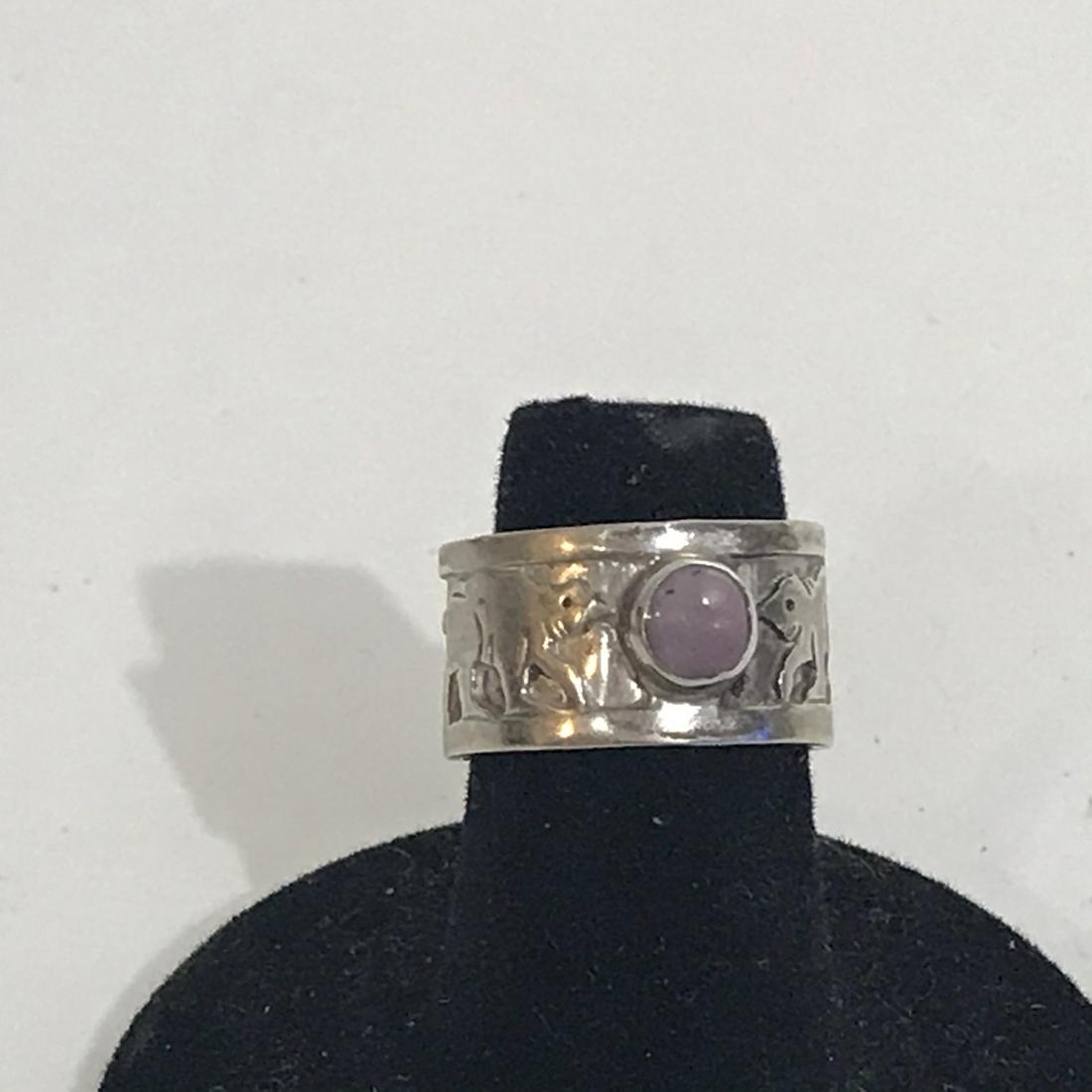 Nice Sterling Silver Ring Amethyst  Ring 6 3/4 Nice !!! (1 of 5)