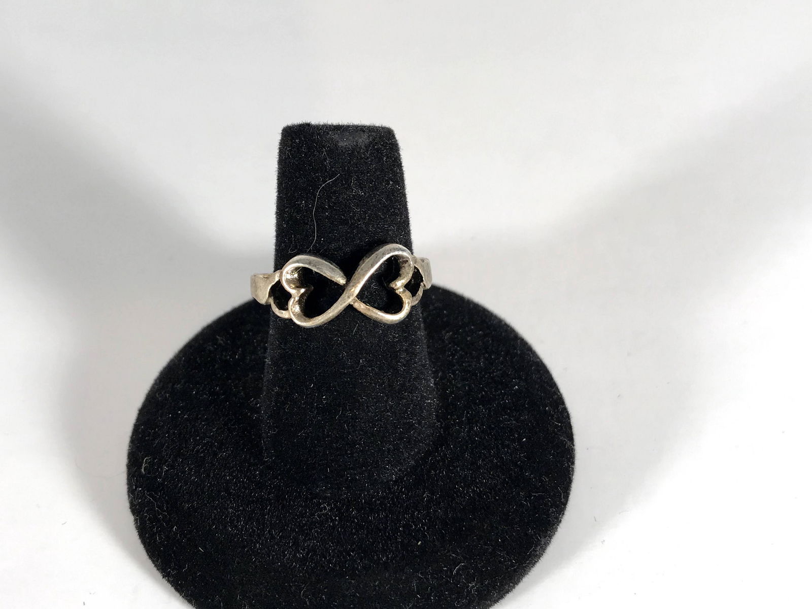 Fabulous Vintage Sterling Silver Modernist Double heart (1 of 3)