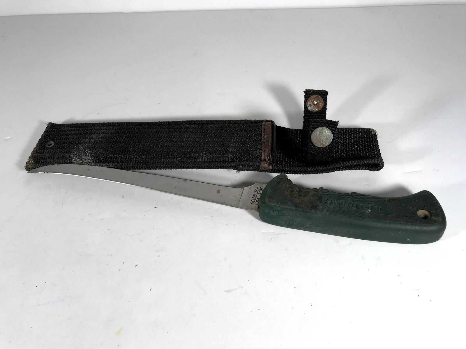 vintage old timer green fillet schrade knife fish (1 of 5)