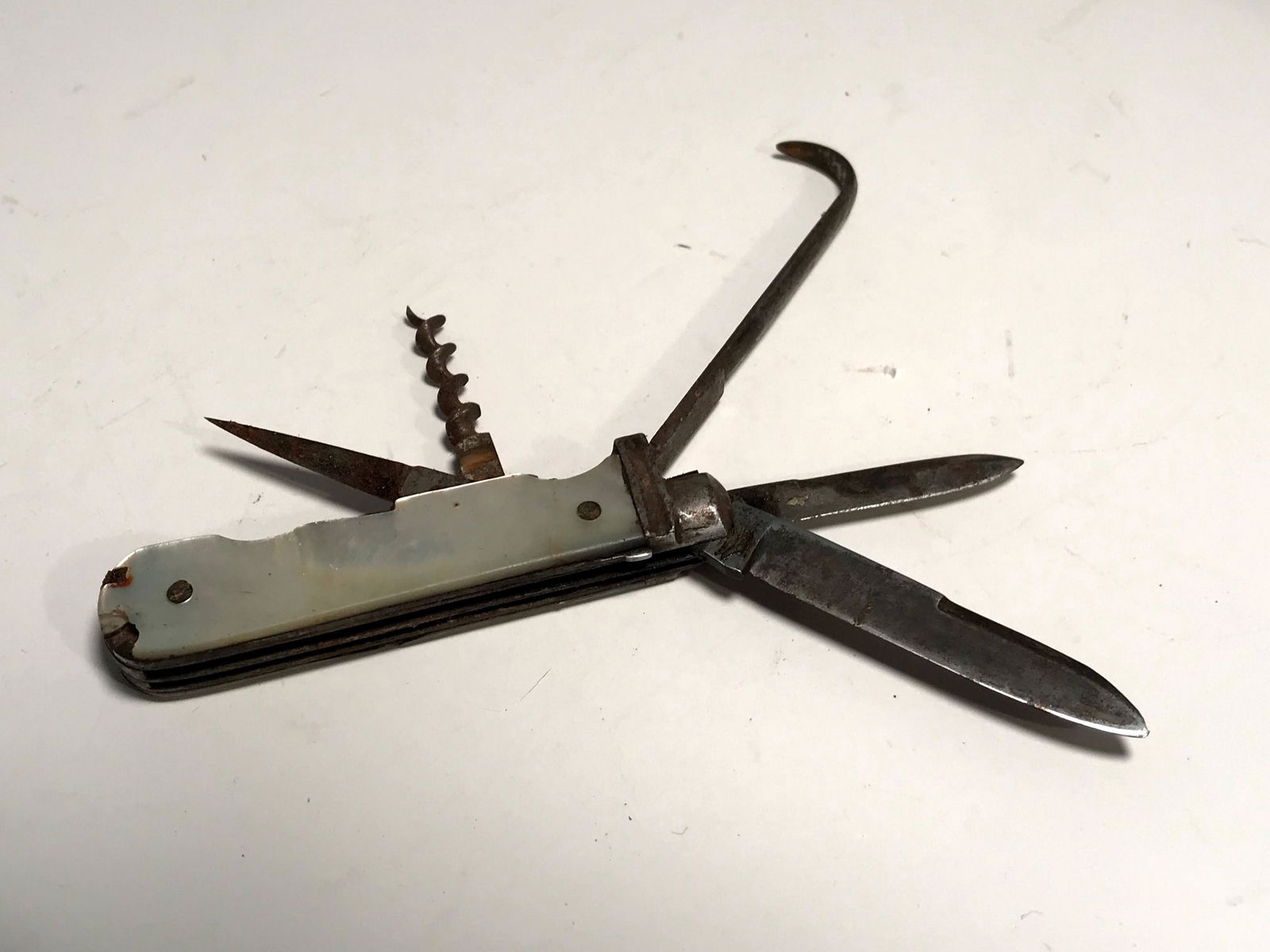 Rare Miller Bros Antique Pearl Handle Folding Pocket (1 of 5)