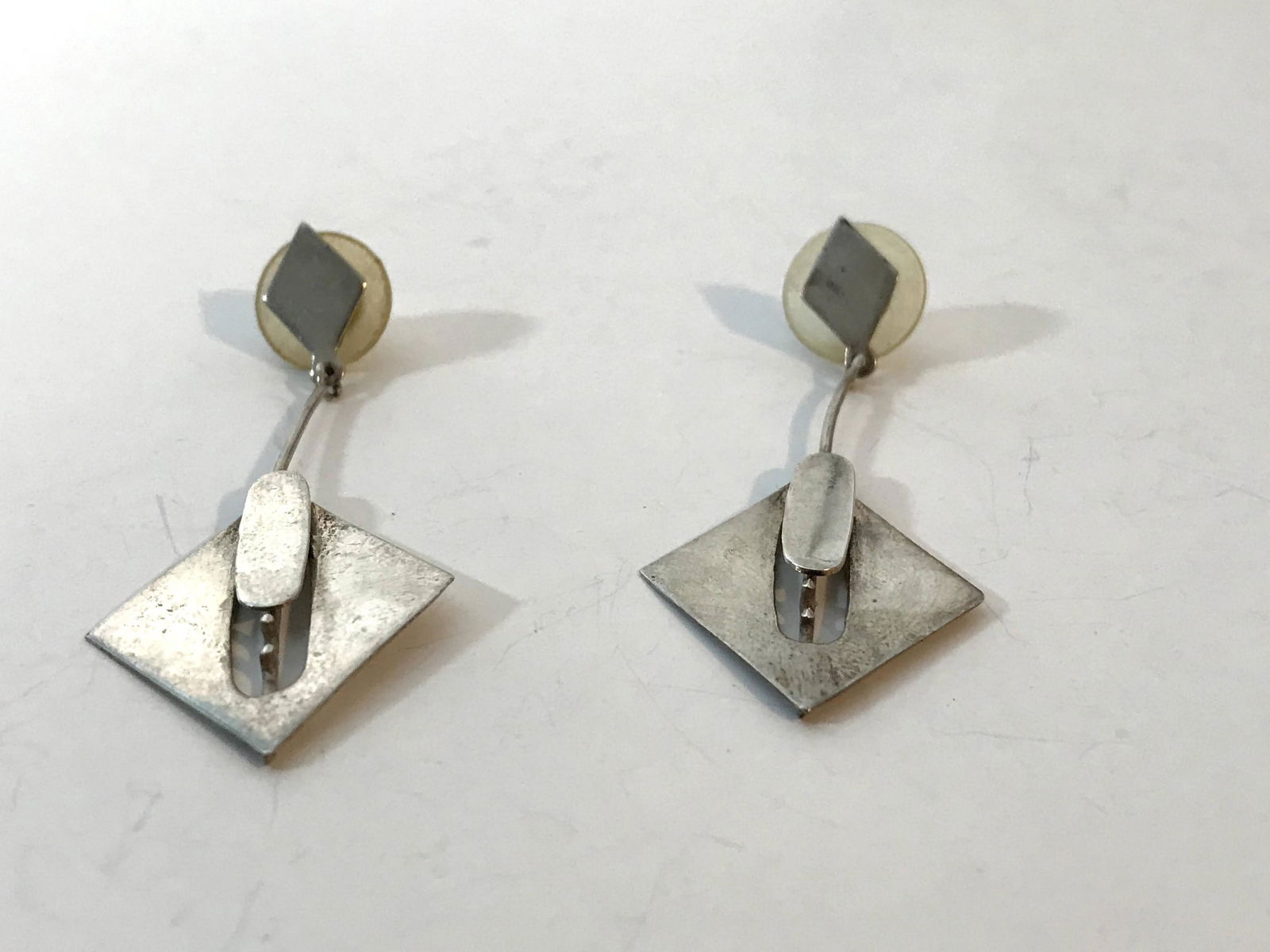 VTG Sterling Silver Art Deco Style Diamond-Shape Dangle (1 of 4)