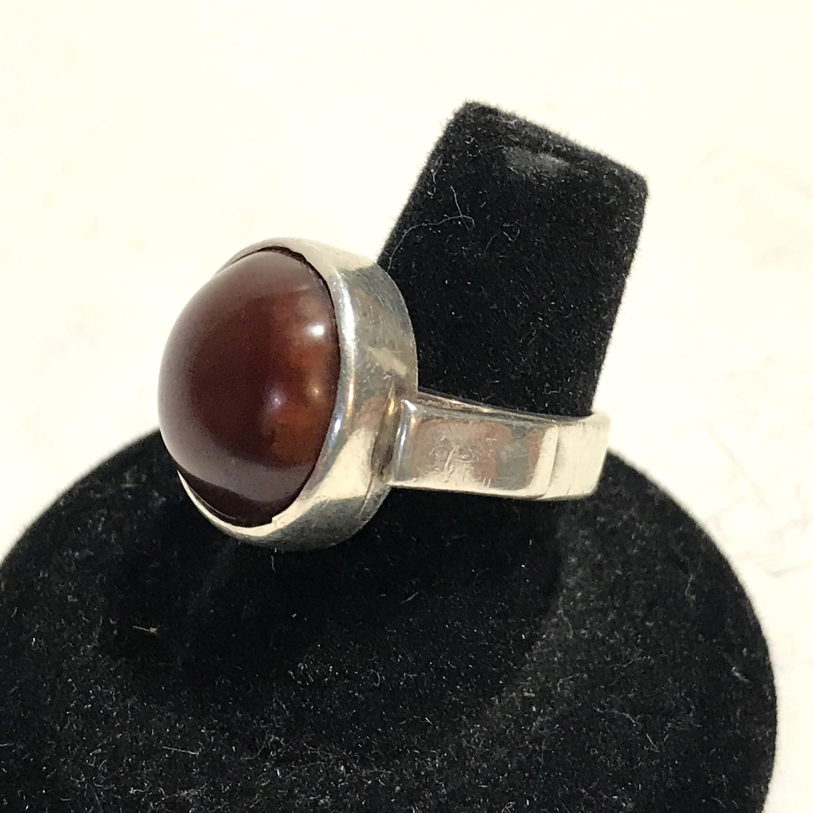 AntiqueRed Brown Agate stone Sterling Silver 925 Ring (1 of 4)