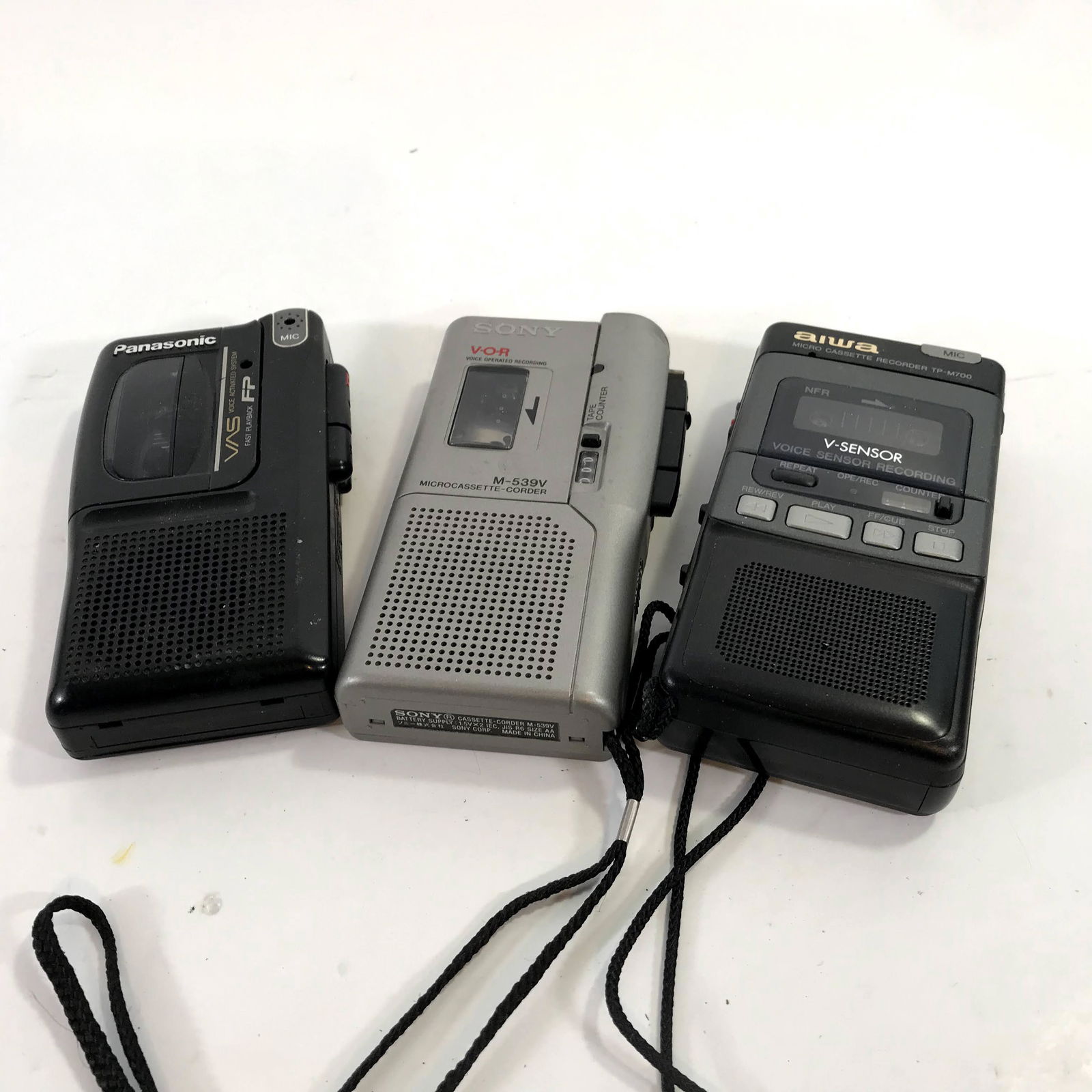 Three Vintage Voice Operated Recorders Panasonic, Sony, (1 of 4)