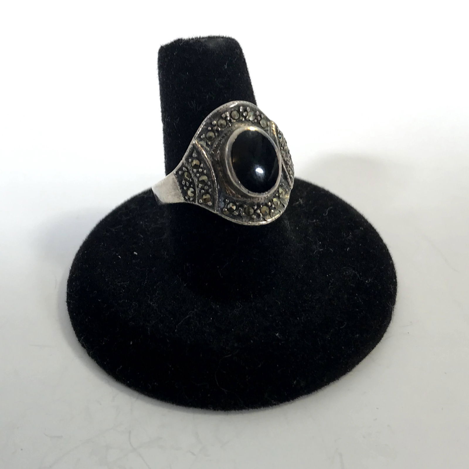 Vintage Art Deco Onyx and Marcasite Sterling Silver (1 of 5)