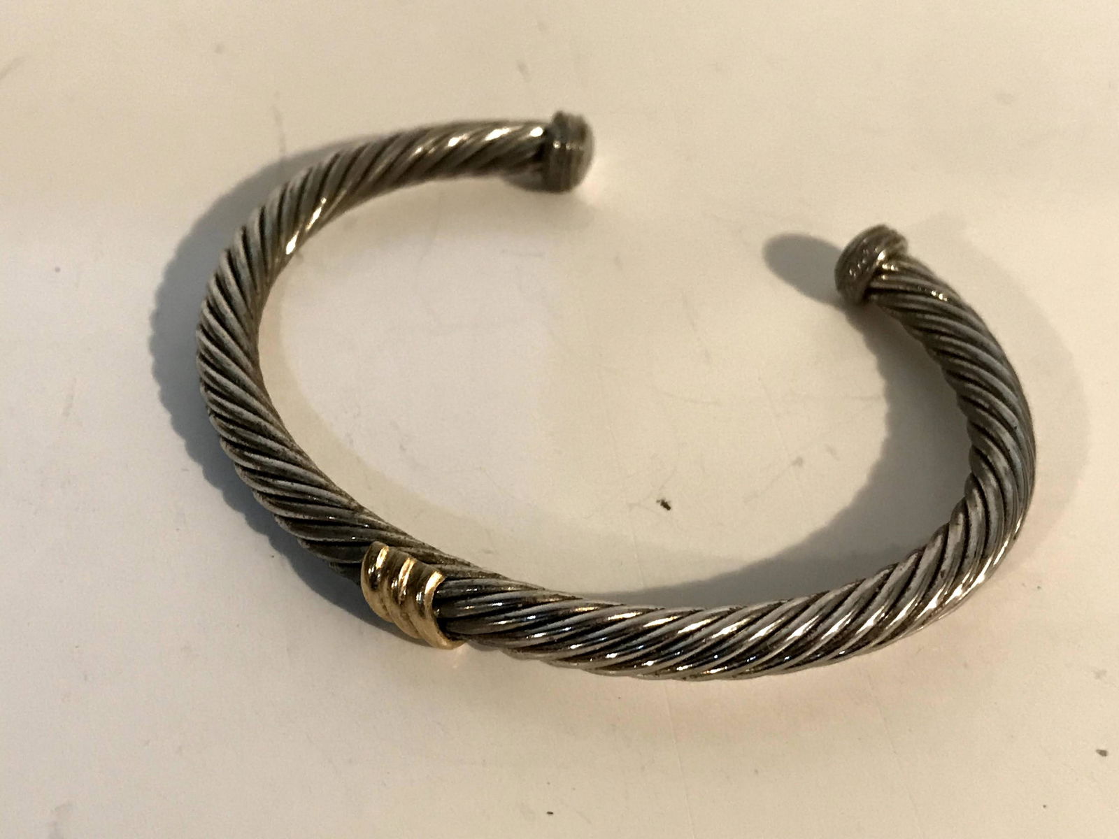 Sterling Silver Twist Bangle Bracelet 2 3/8" (1 of 5)