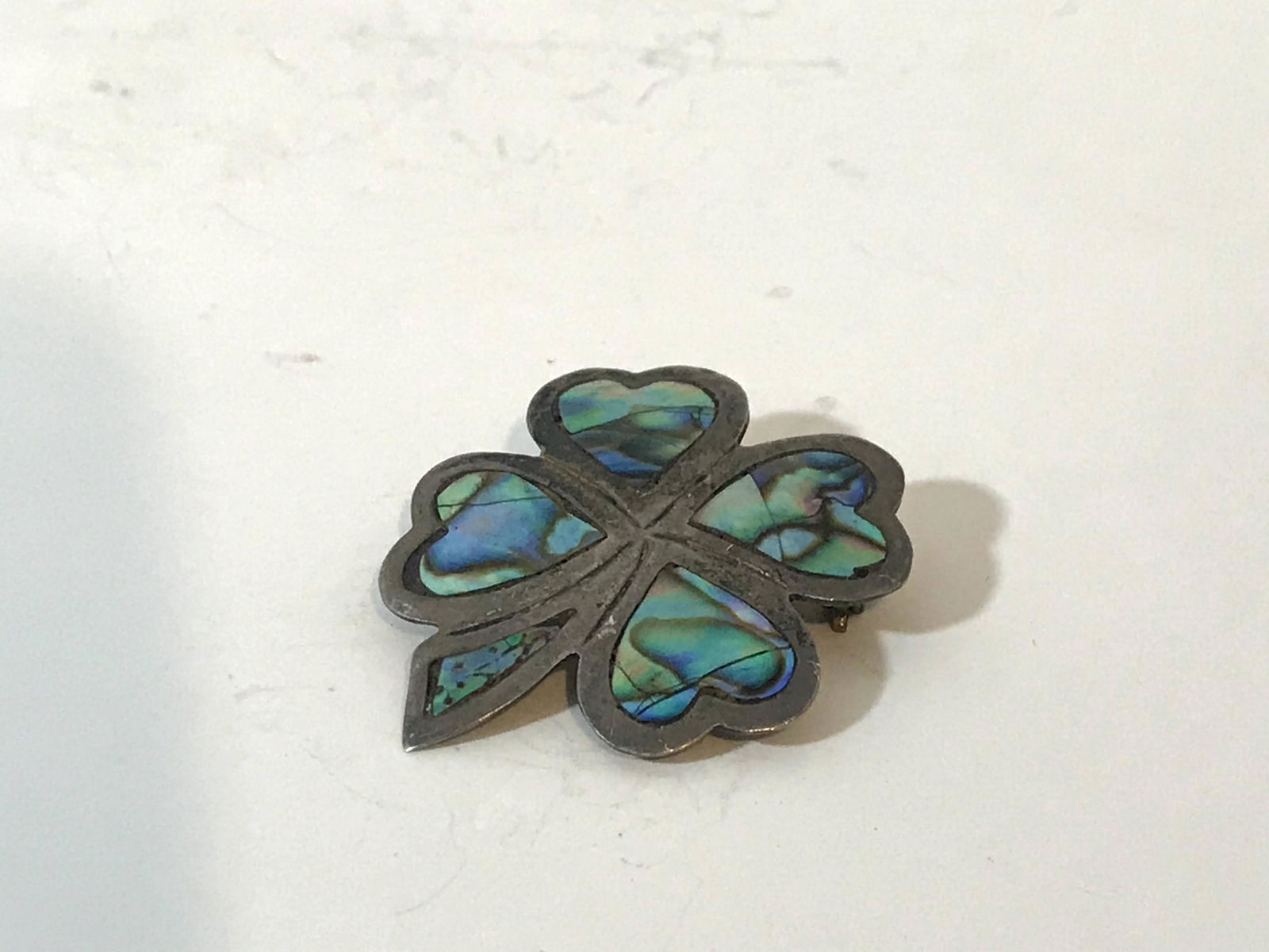 4 Leaf Clover Abalone & Butterfly Wings Pendant 925 (1 of 3)