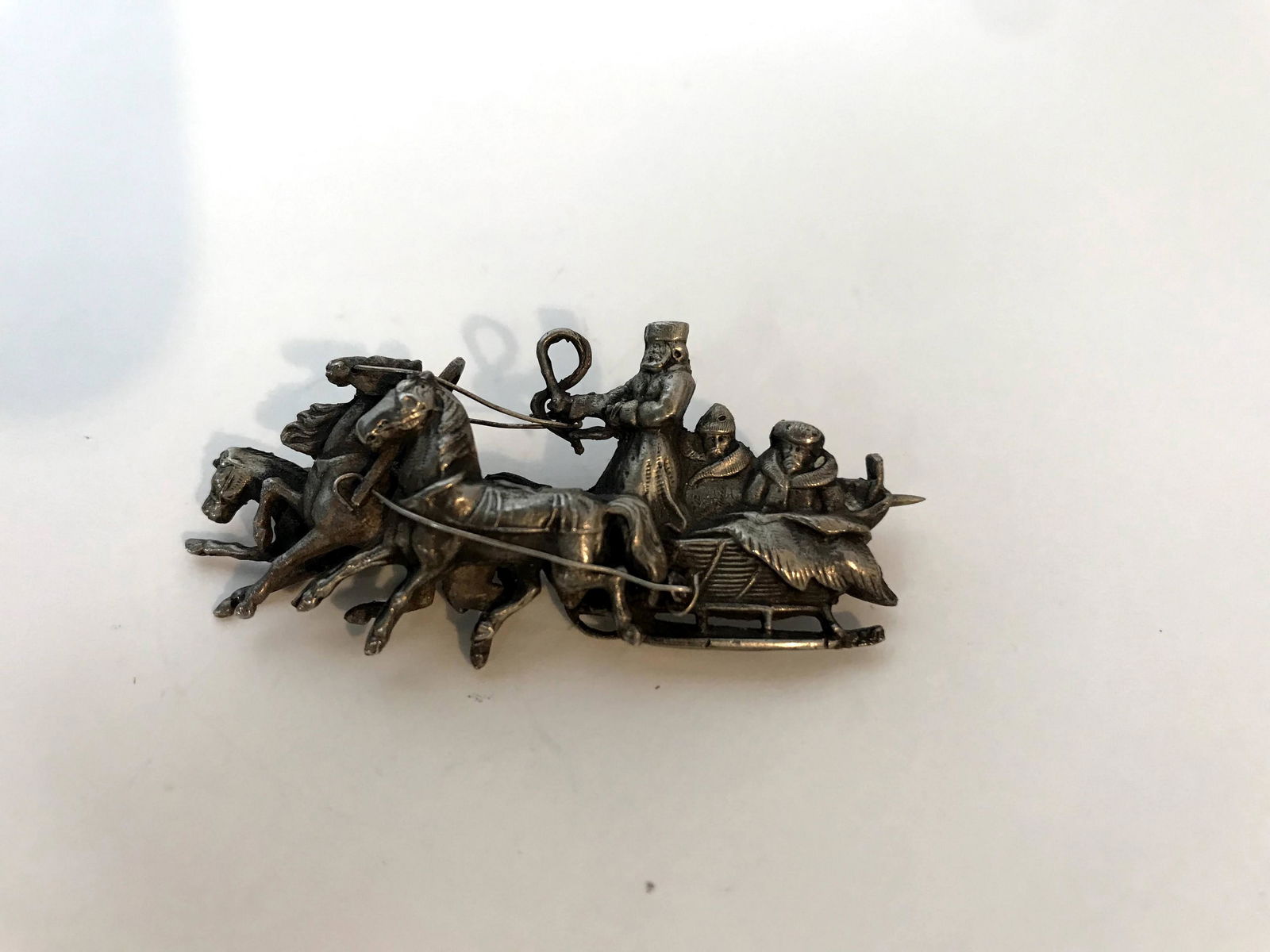 Antique Victorian Sterling Silver Russian Men Horse (1 of 3)