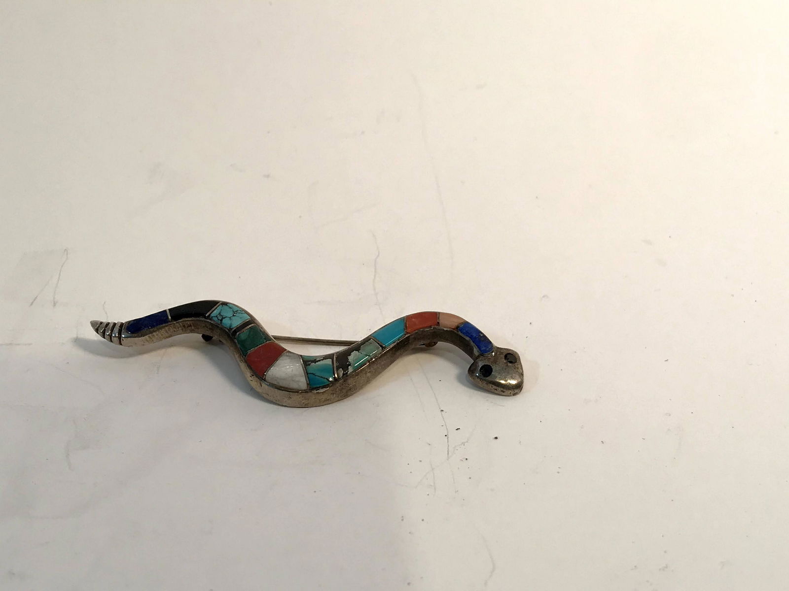 Vintage Navajo Native American Gemstone Set Rattle (1 of 4)