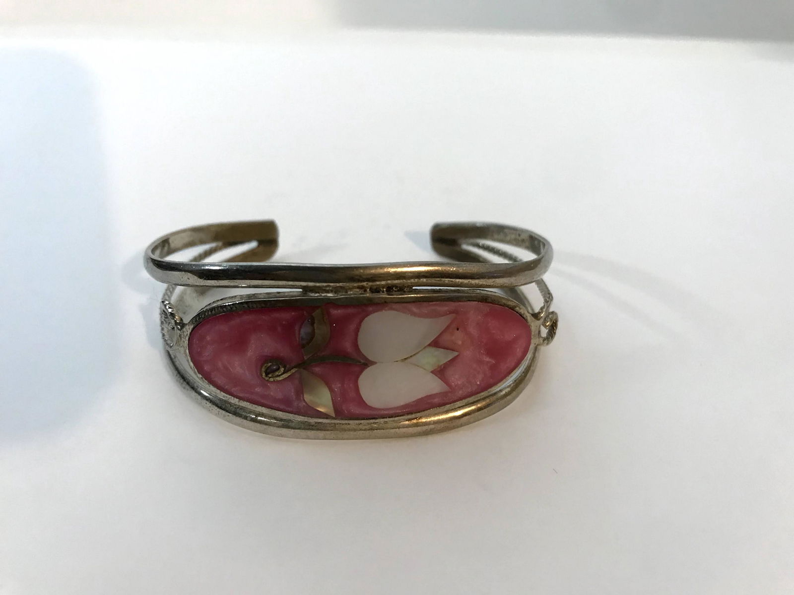 Vintage Sterling Silver Pink Inlay Turquoise Mexico (1 of 4)