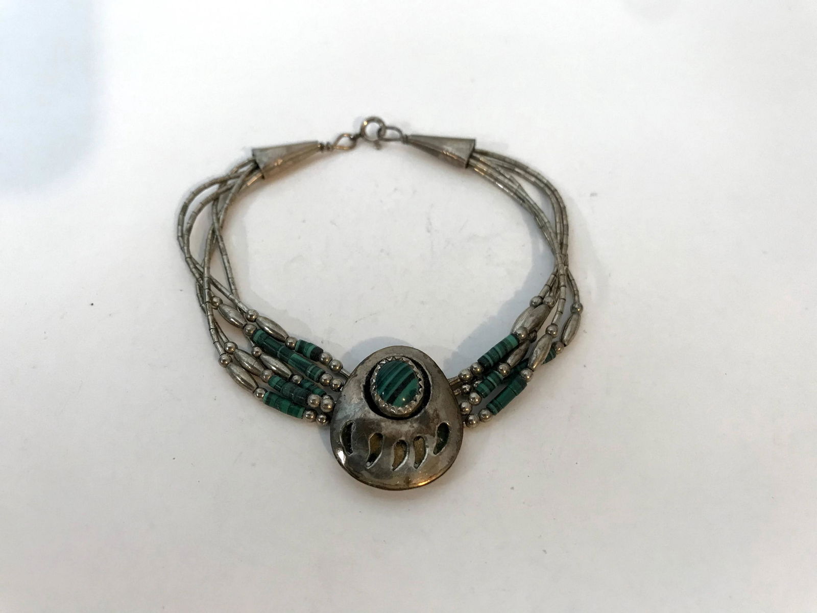 Vintage Sterling & Turquoise Bear Claw Shadow Box (1 of 2)