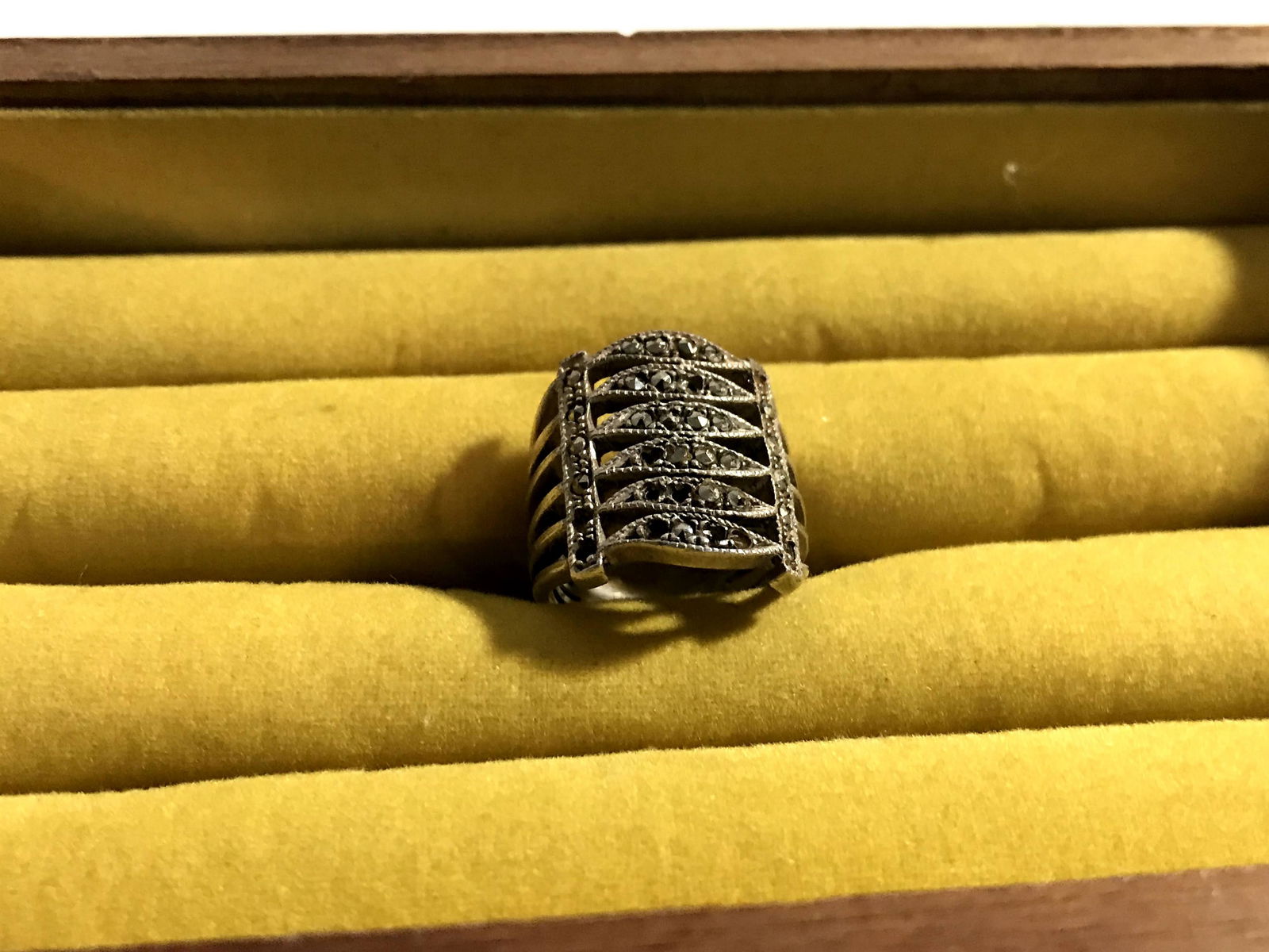 Vintage Sterling Silver Large Art Deco Style Marcasite (1 of 4)
