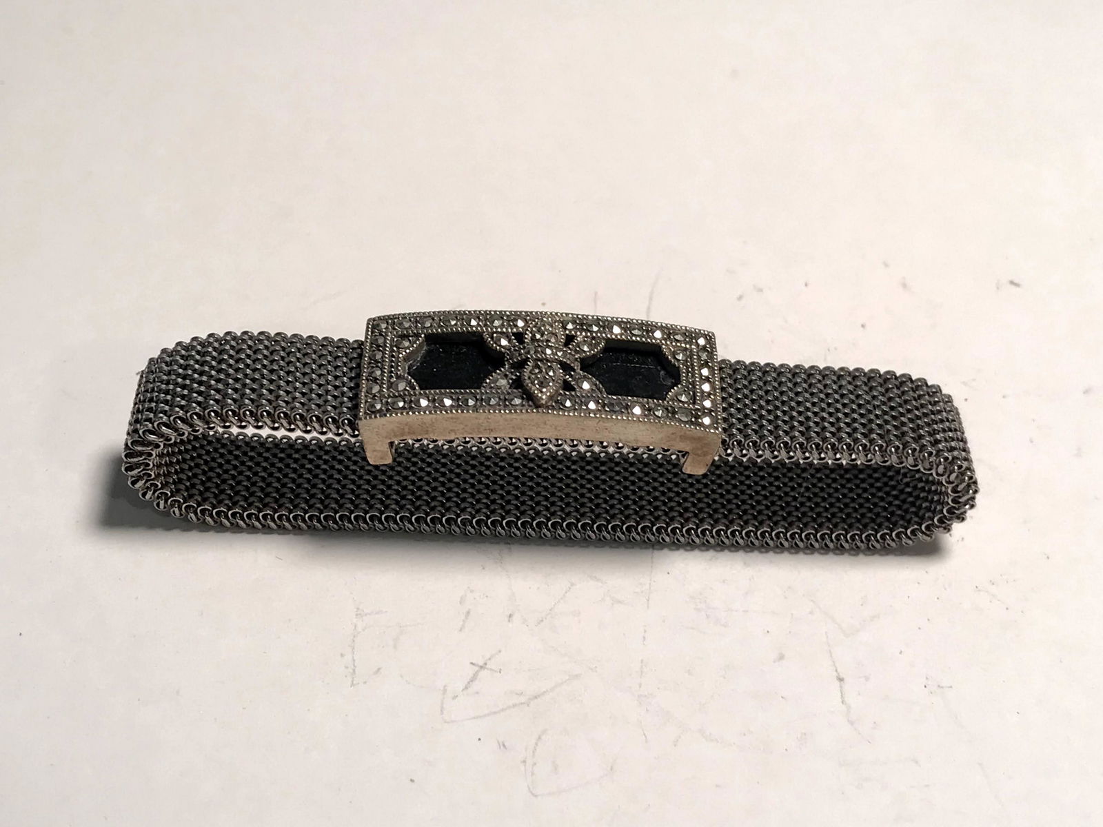 Vintage JJ Judith Jack Sterling Silver Marcasite Onyx (1 of 5)