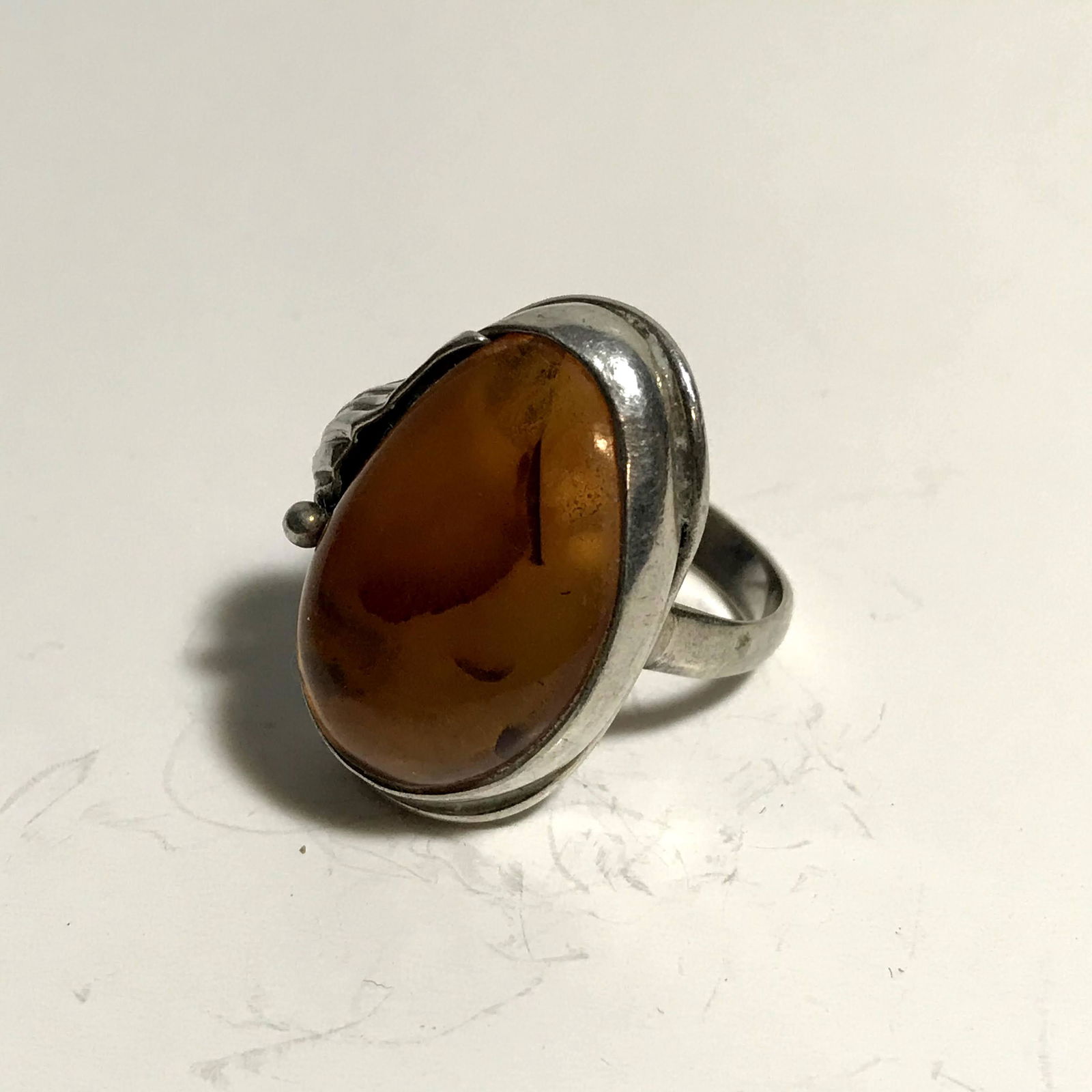 Vintage sterling silver Amber Ring (1 of 4)
