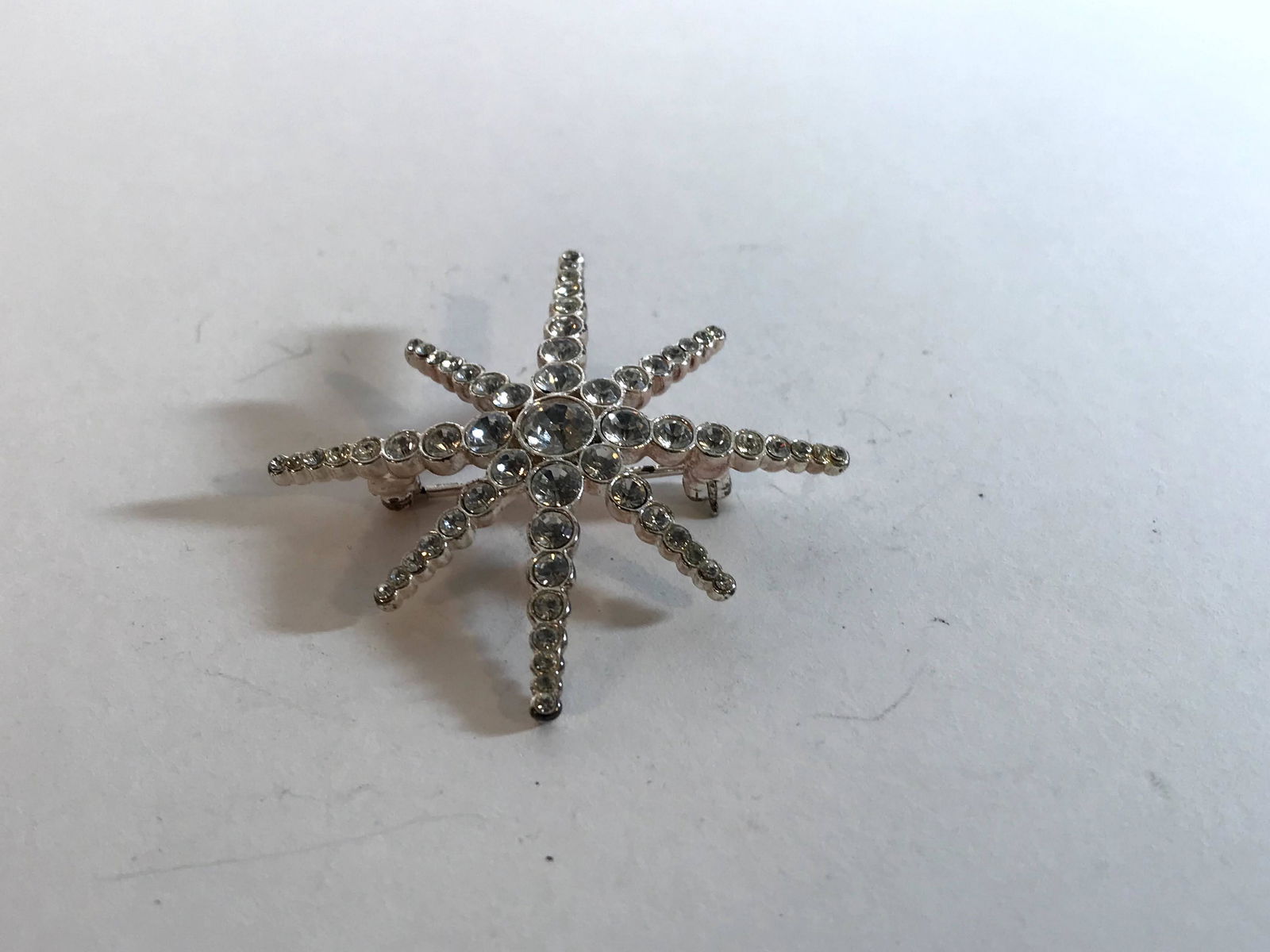 Vintage Monet Rhinestone snow flake Brooch (1 of 5)