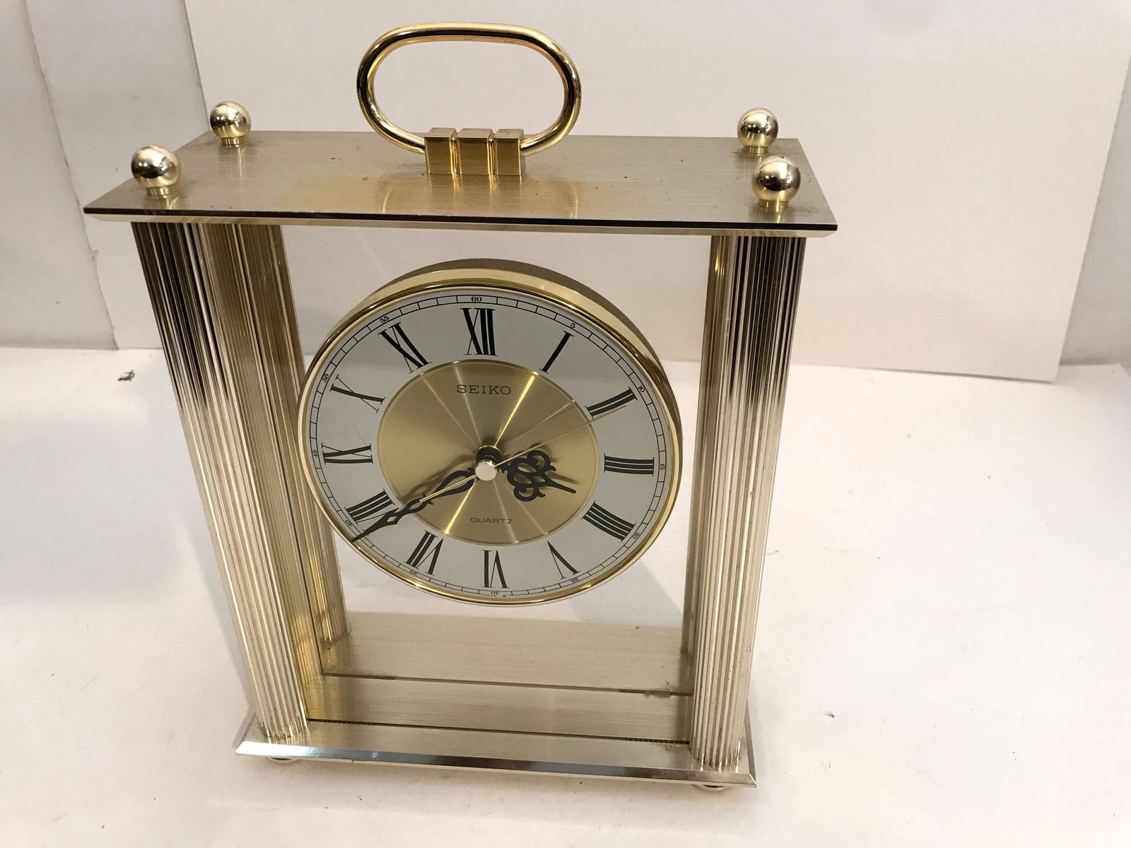 Vintage SEIKO Japanese Brass Quartz Alarm Clock F/ Desk (1 of 4)