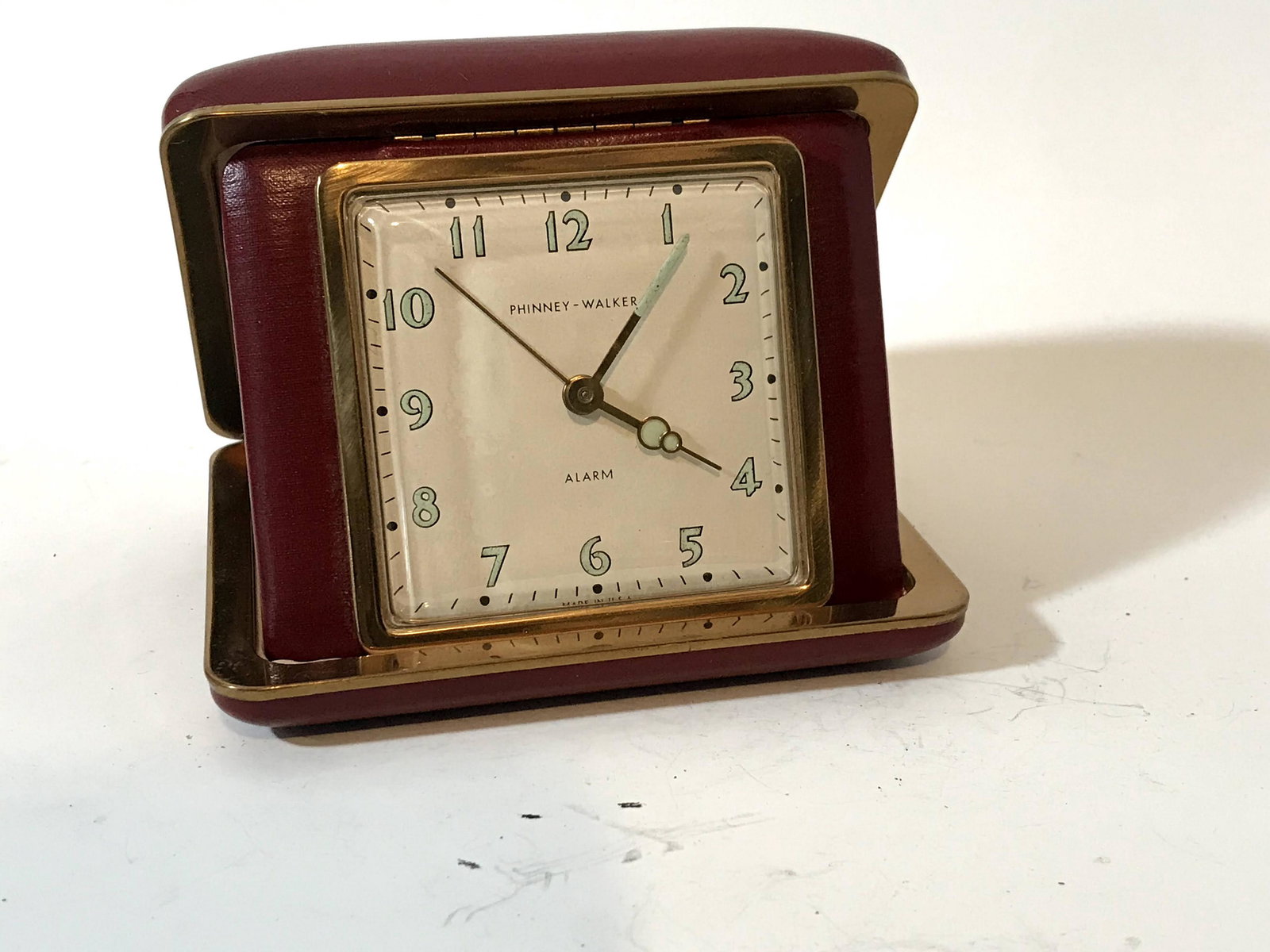 Phinney Walker Travel Alarm Clock Vintage Radium Face (1 of 4)