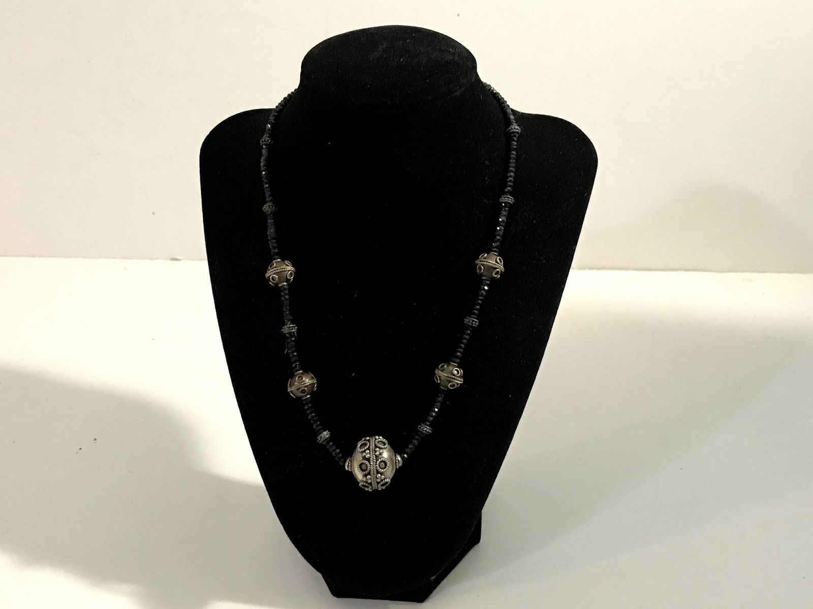 Vintage Sterling Silver 925 Black Onyx Pendant Necklace (1 of 5)