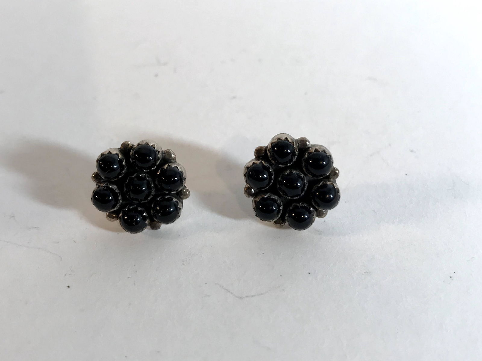 Vintage Sterling silver onyx post Earrings (1 of 3)