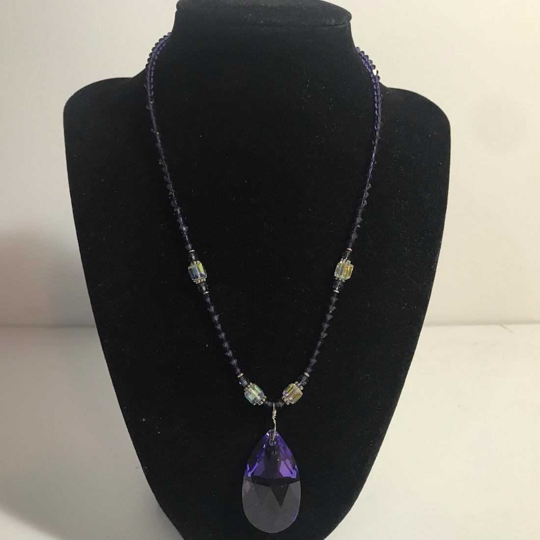 Vintage Purple Sterling Swarovski Crystal Necklace (1 of 5)