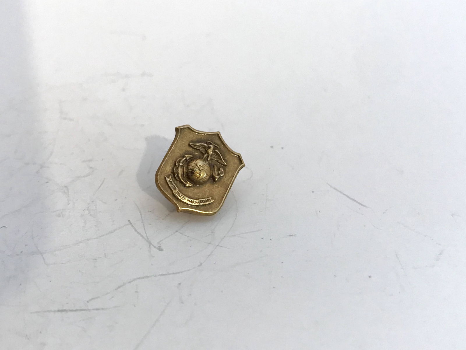 Vintage Solid Gold 10k US Marine Shield Ball Eagle (1 of 5)