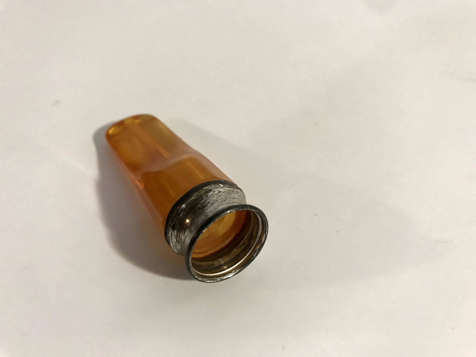 Vintage Butterscotch Sterling Silver Bakelite Cigar: Vintage Butterscotch Sterling Silver Bakelite Cigar Pipe Holder nice 2 small hair line cracks Please view all photos as they are part of the description and condition of this Item, Feel free to contac