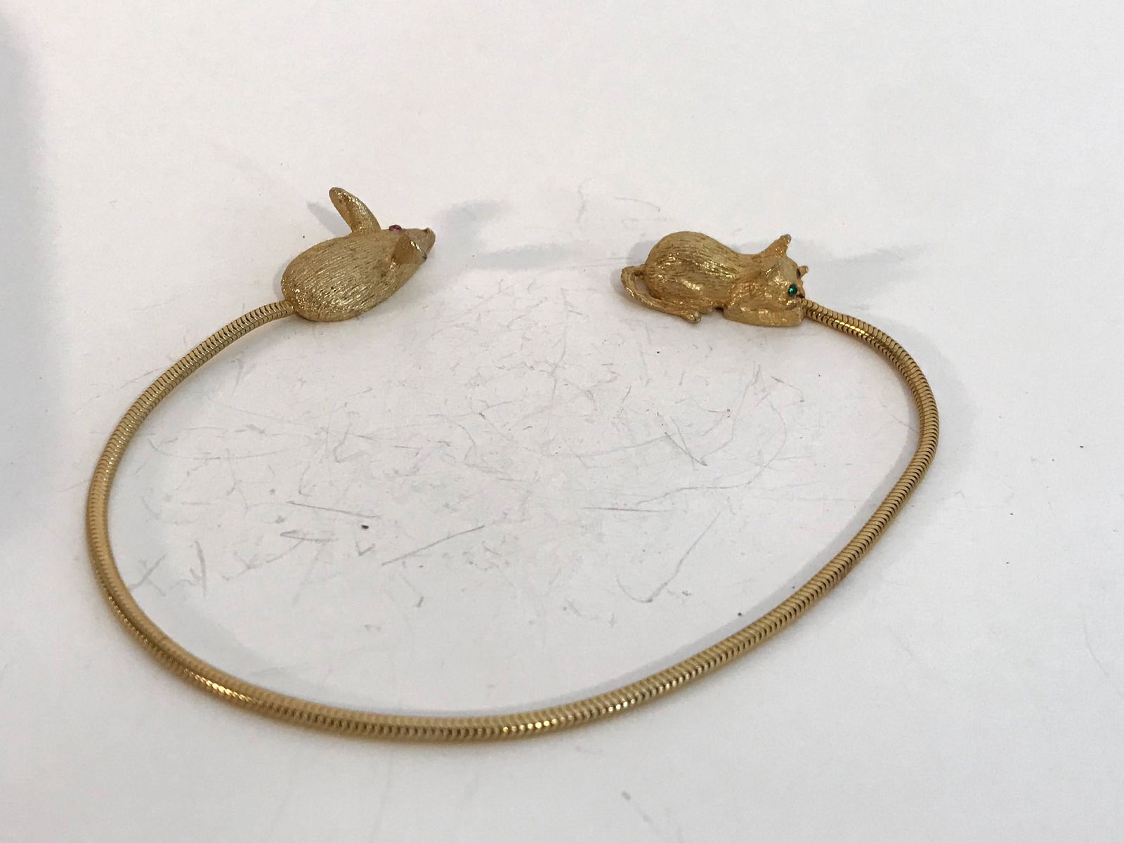 Vintage Cat and Mouse Gold-Tone Sweater Guard Clip (1 of 3)