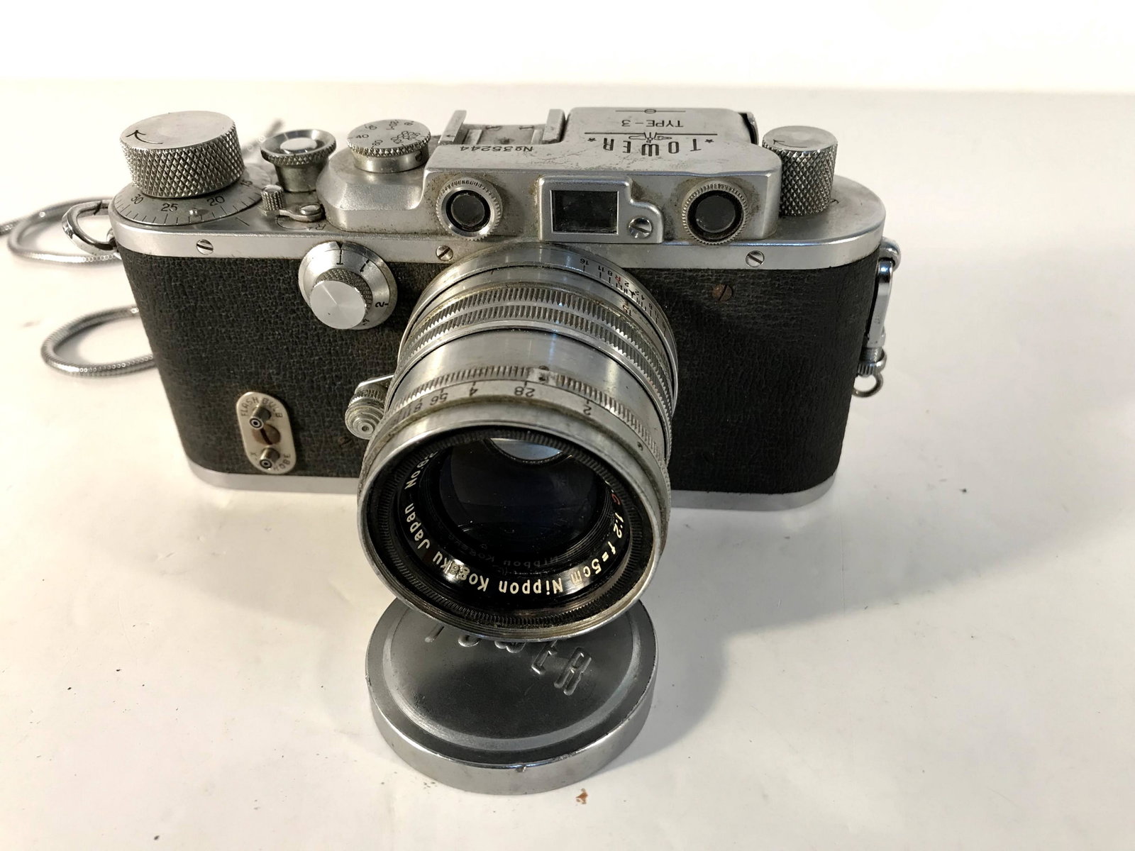 Vintage Tower Type-3 Camera, Nikkor Lens H.C 1:2 50mm: Vintage Tower Type-3 Camera, Nikkor Lens H.C 1:2 50mm Nice Rare! Works Nippon kogaku Nikkor H C 5cm F2 1:2 Leica LTM39 Mount Lens Please view all photos as they are part of the description and conditi