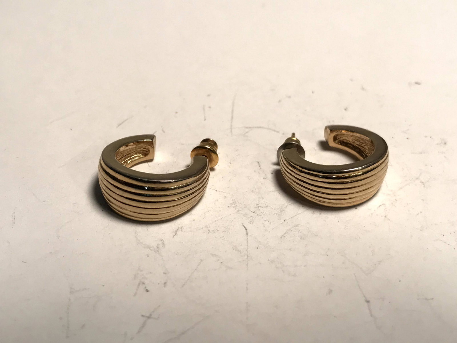 Vintage Shiny Gold Tone Signed Chr DIOR pierced (1 of 5)